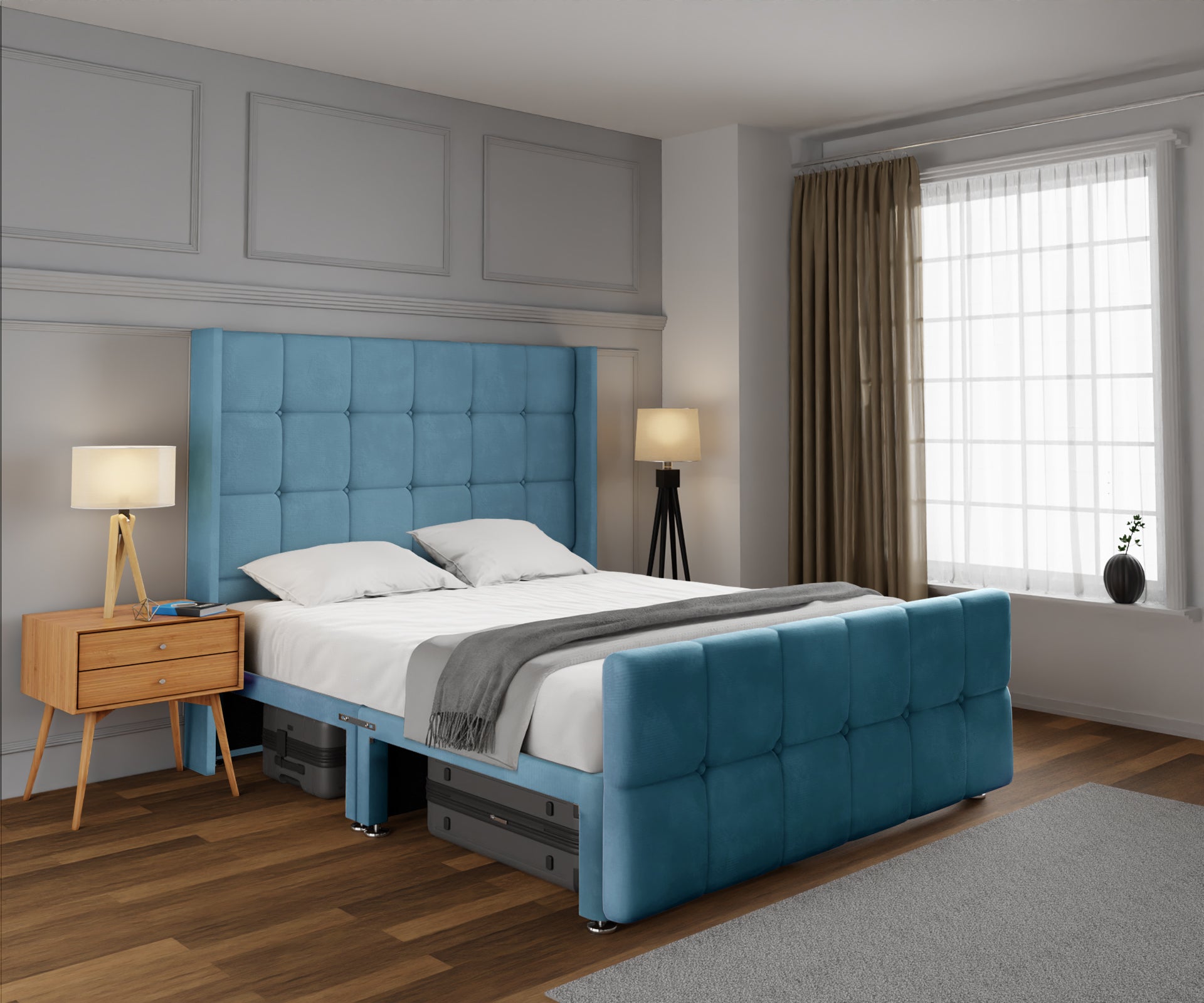 Mayfair Open Storage Divan Bed Set With Footboard