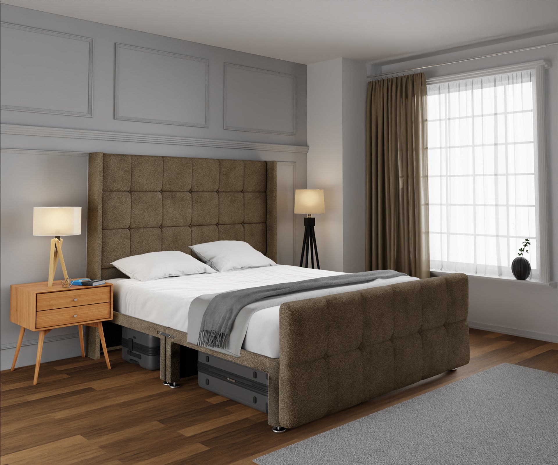 Mayfair Open Storage Divan Bed Set With Footboard