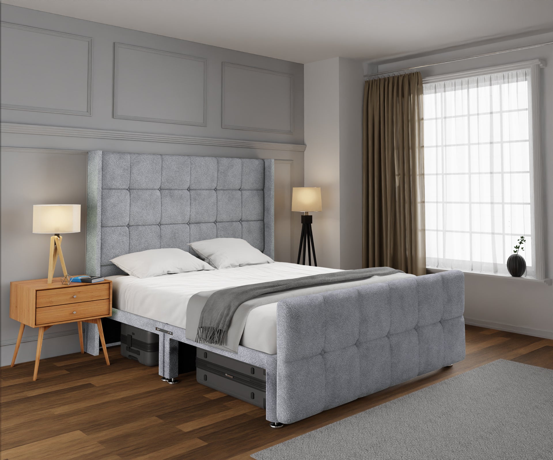 Mayfair Open Storage Divan Bed Set With Footboard