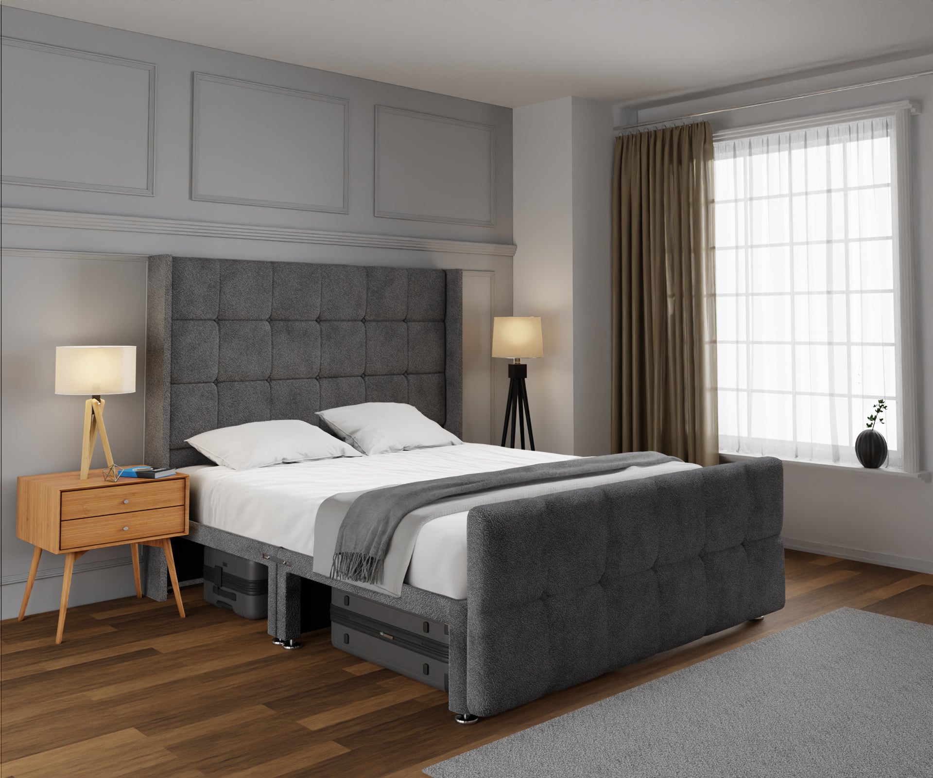 Mayfair Open Storage Divan Bed Set With Footboard