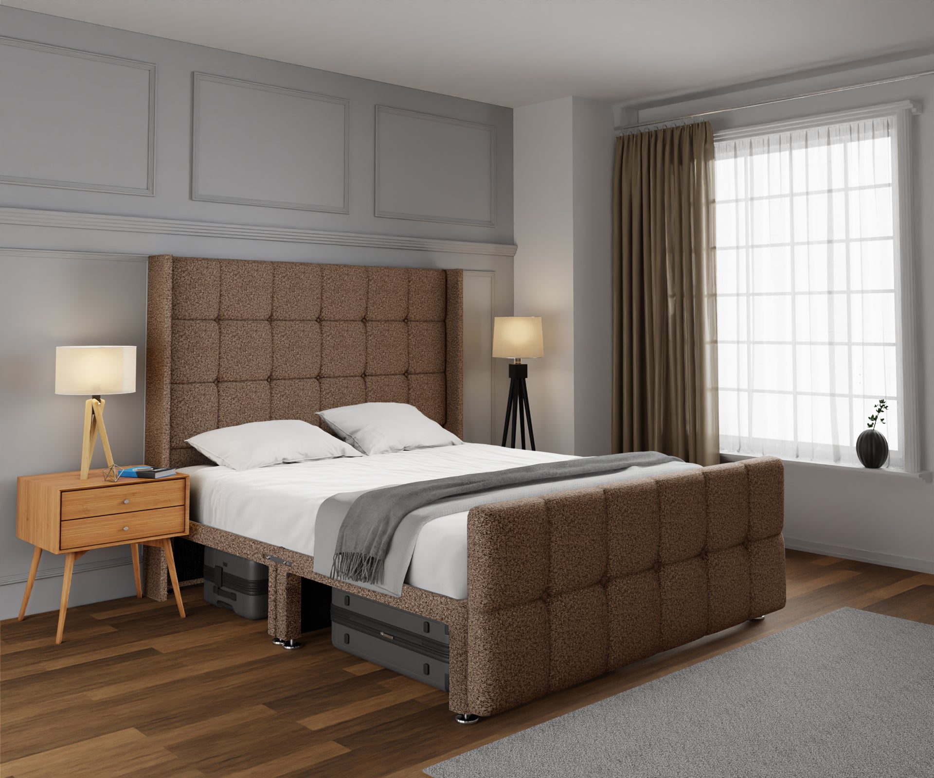 Mayfair Open Storage Divan Bed Set With Footboard