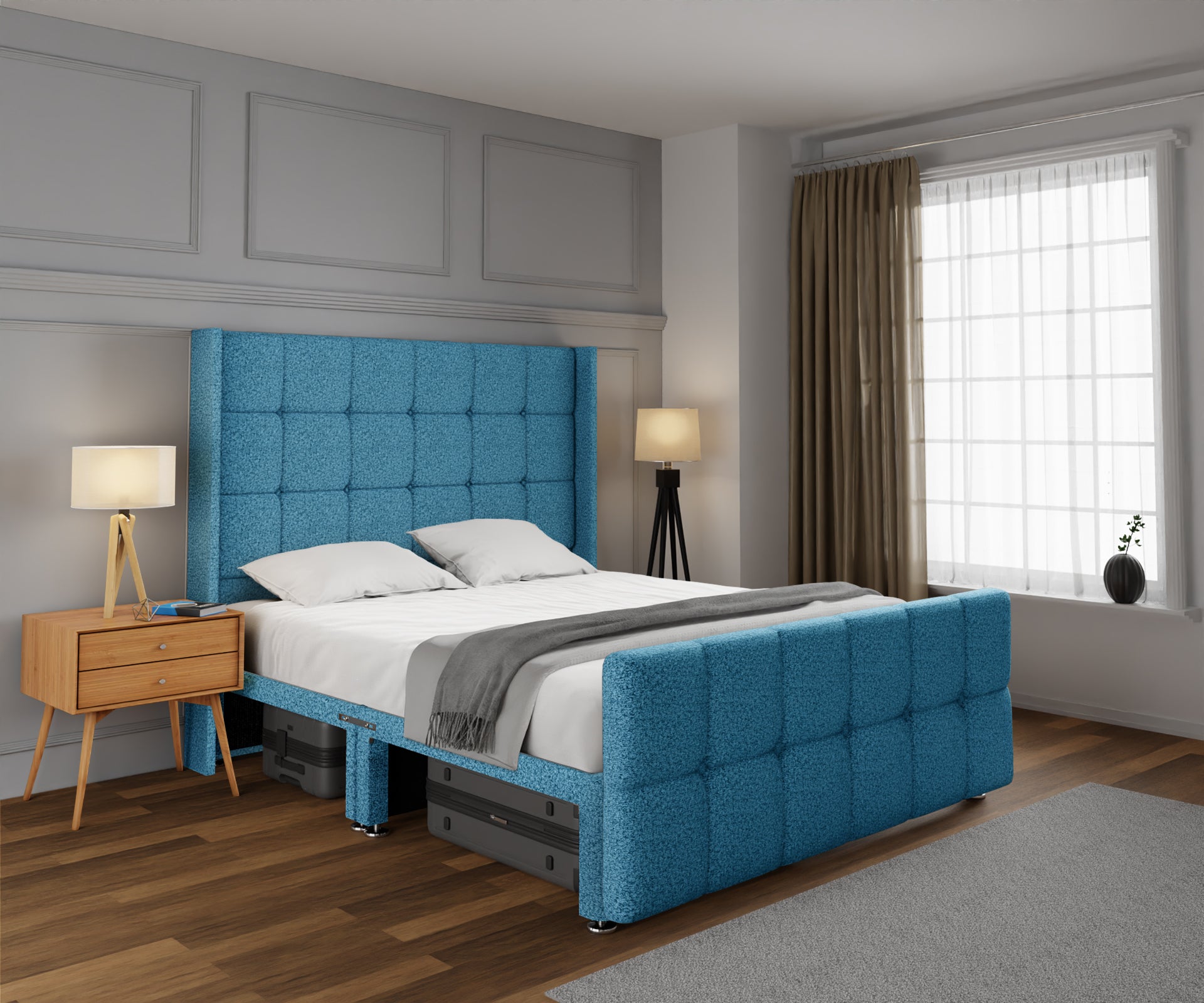 Mayfair Open Storage Divan Bed Set With Footboard