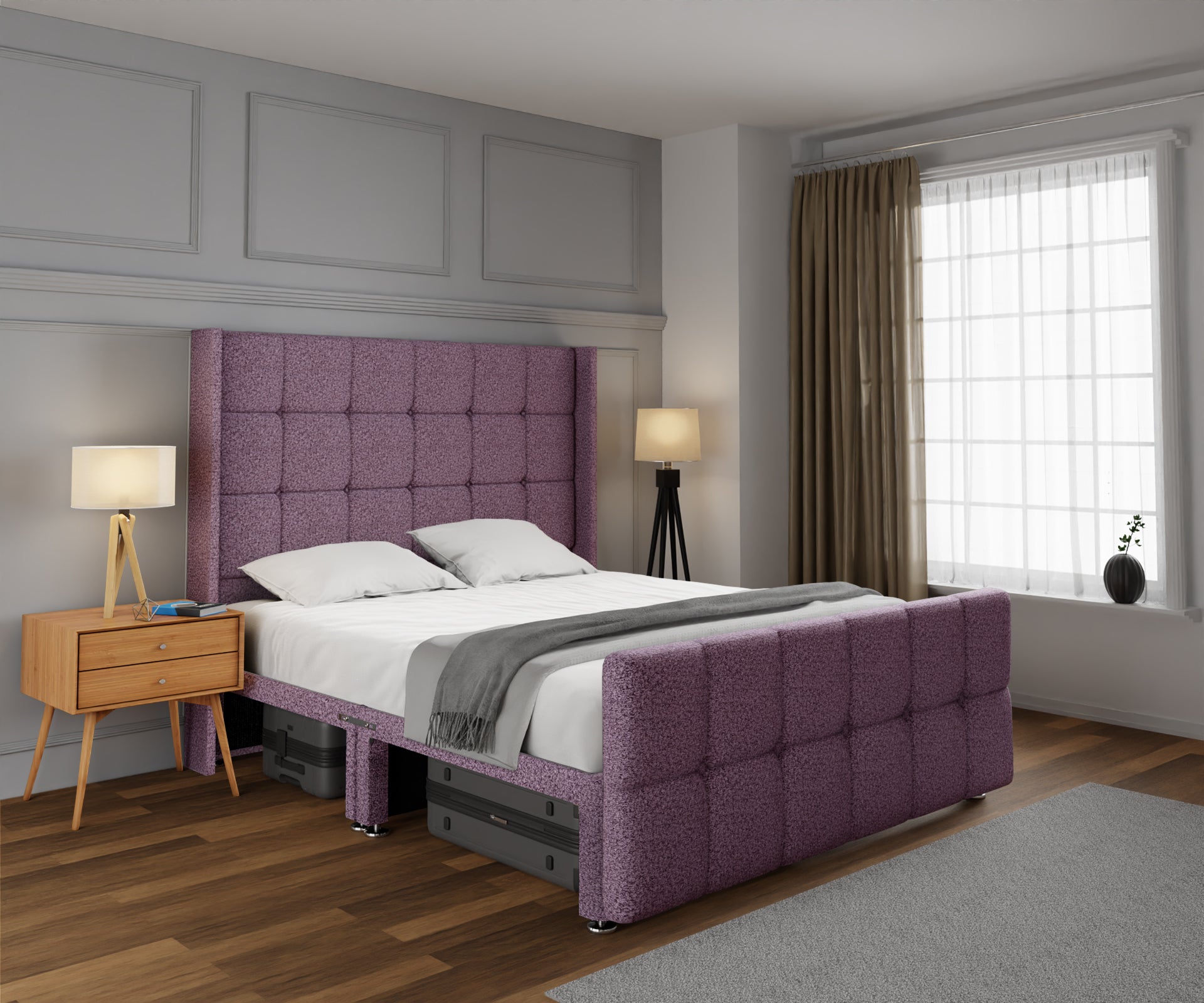 Mayfair Open Storage Divan Bed Set With Footboard