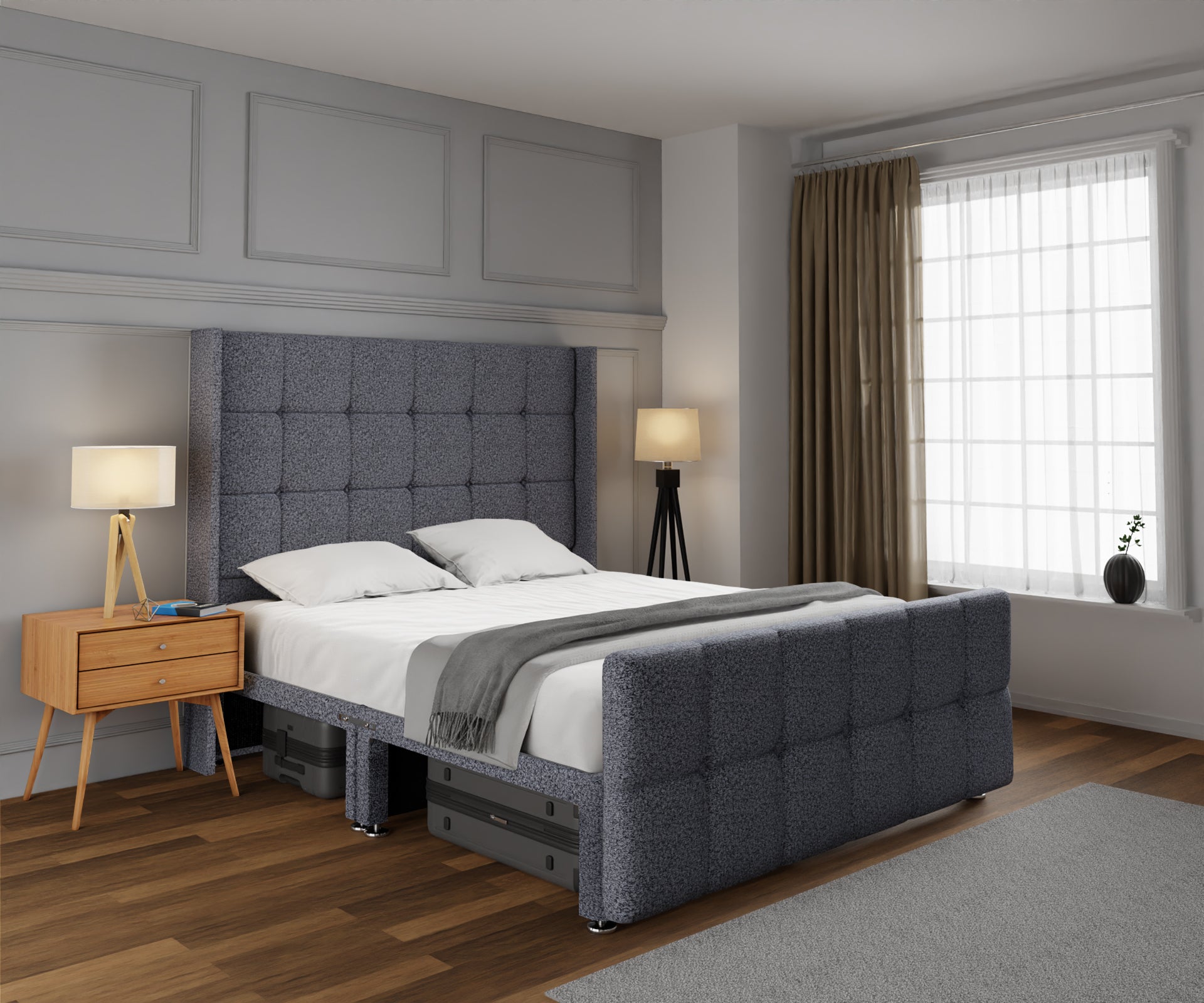 Mayfair Open Storage Divan Bed Set With Footboard