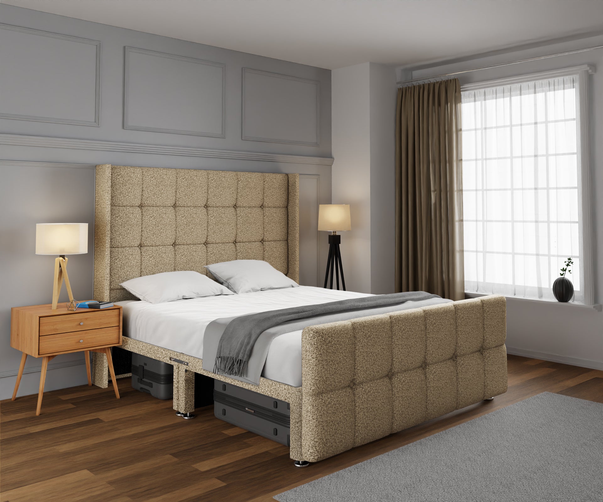Mayfair Open Storage Divan Bed Set With Footboard
