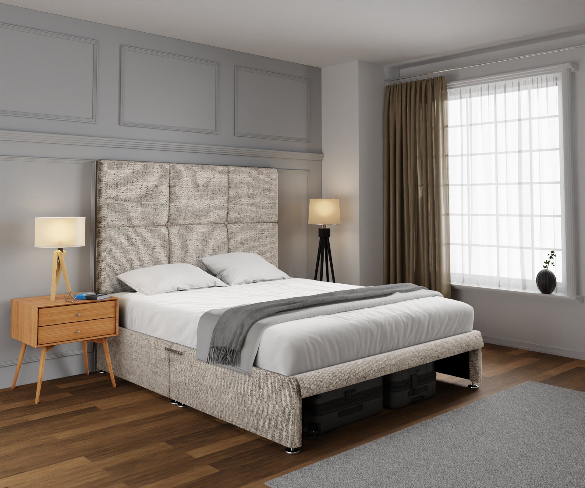 Mia Cube Large Open Storage Divan Bed Set