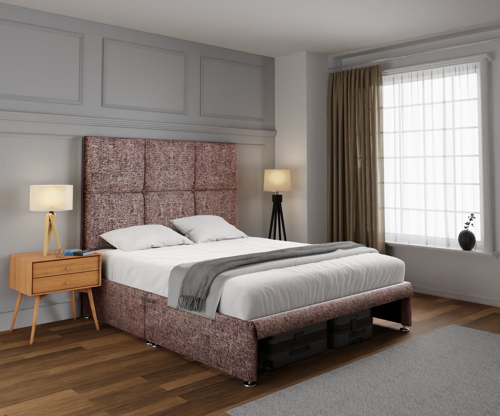 Mia Cube Large Open Storage Divan Bed Set