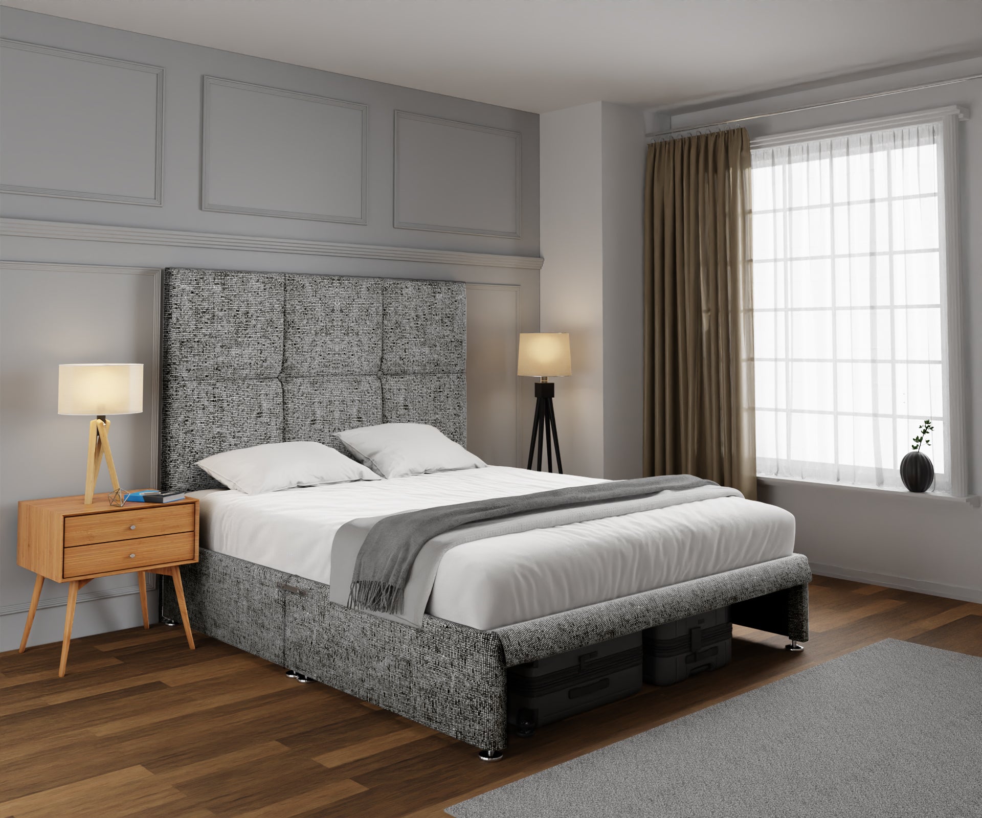Mia Cube Large Open Storage Divan Bed Set