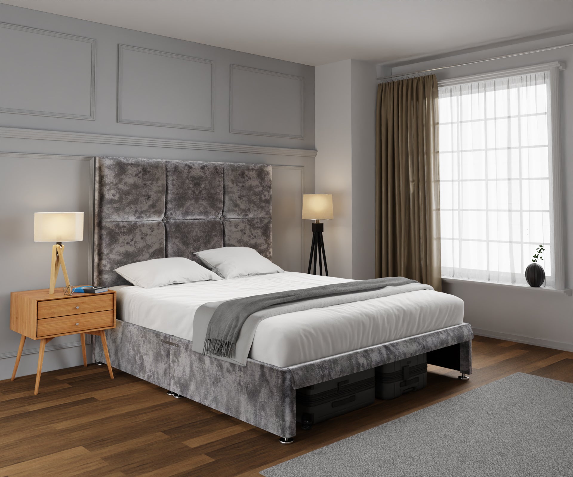 Mia Cube Large Open Storage Divan Bed Set