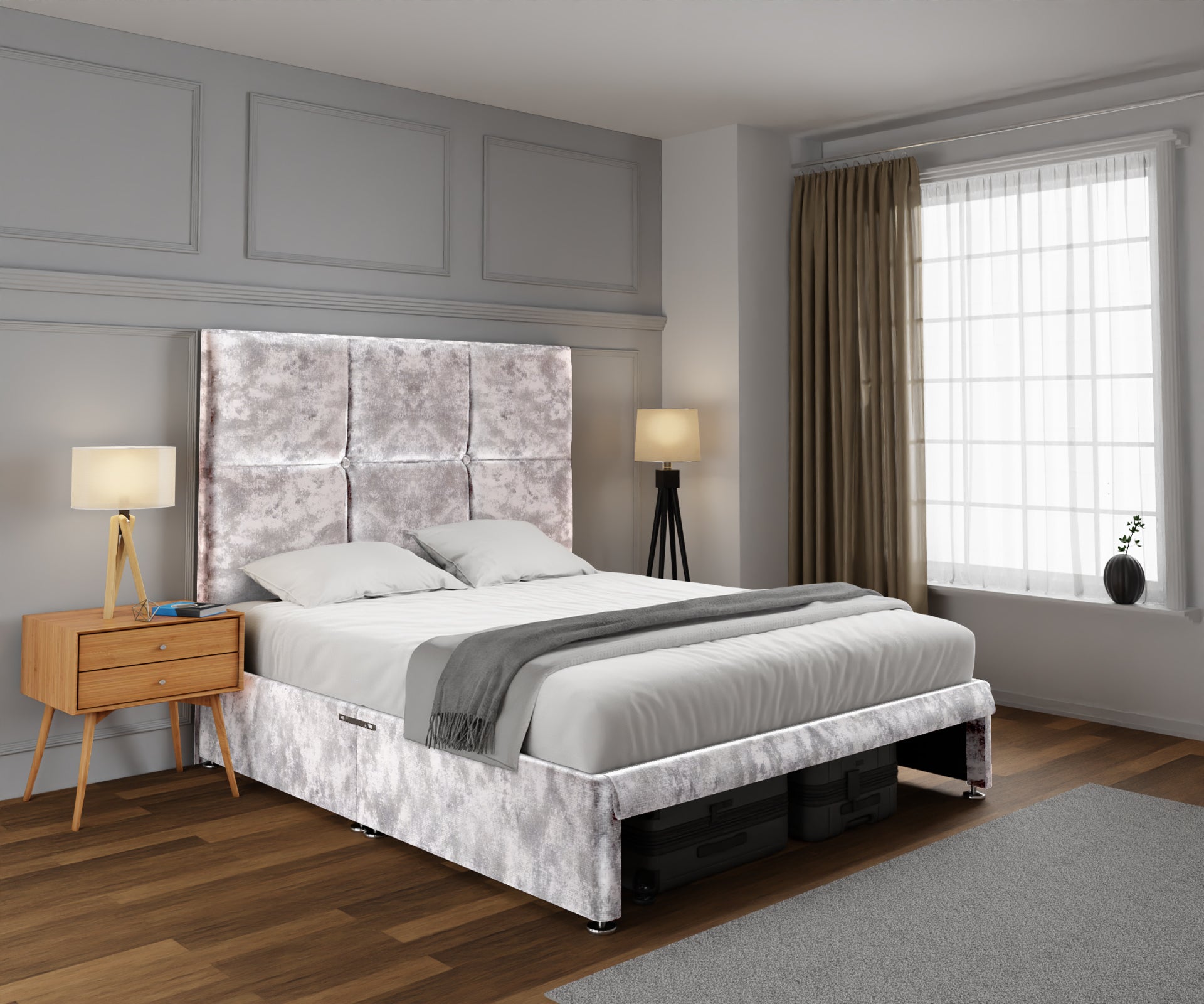 Mia Cube Large Open Storage Divan Bed Set