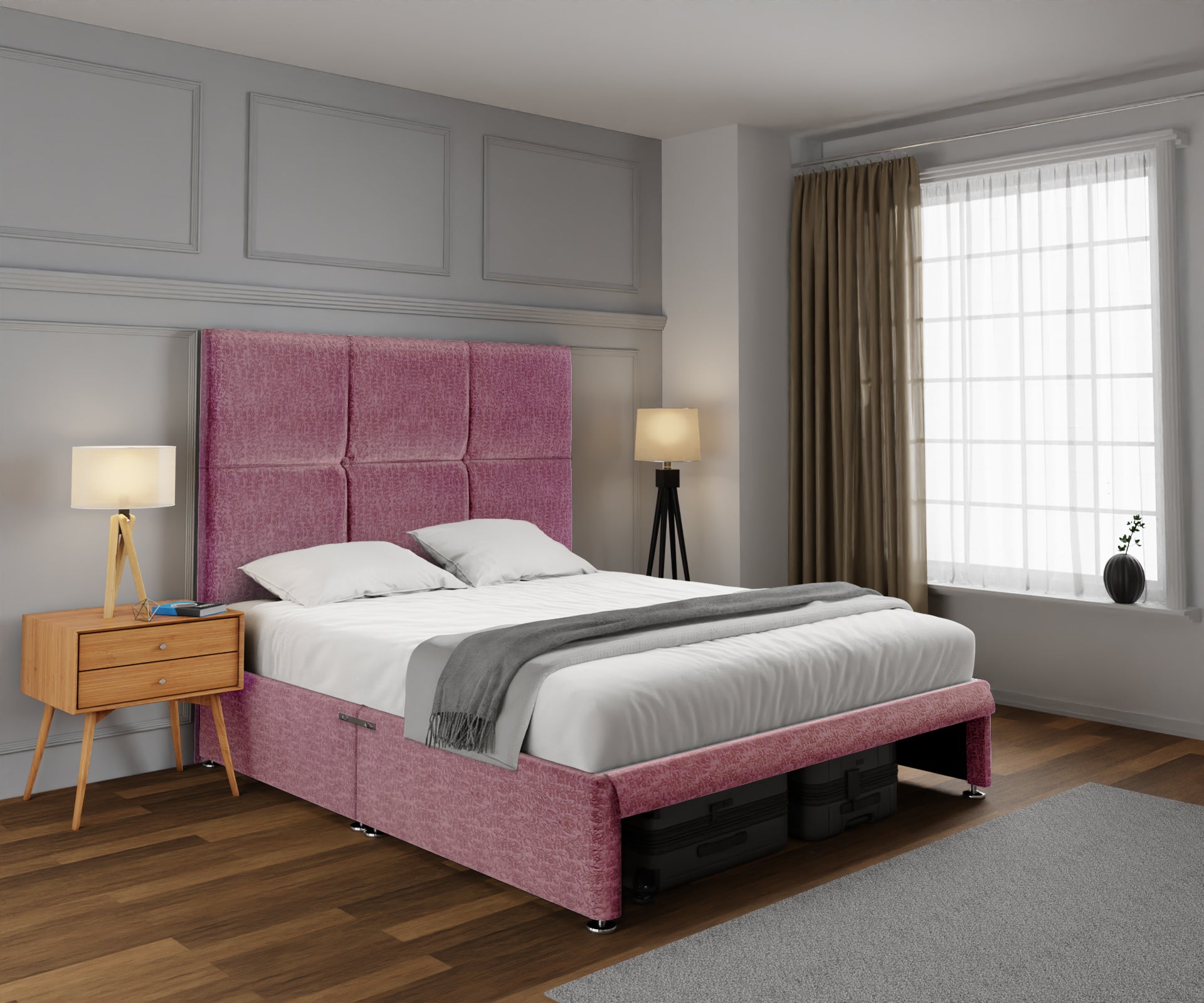 Mia Cube Large Open Storage Divan Bed Set