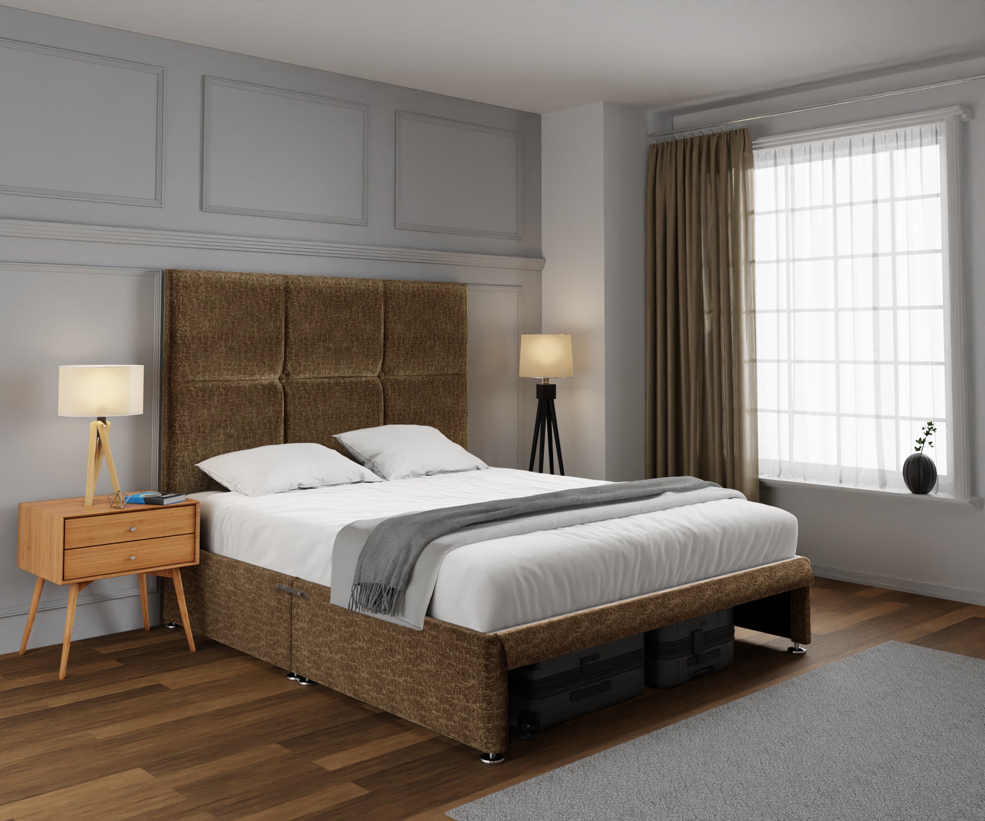 Mia Cube Large Open Storage Divan Bed Set