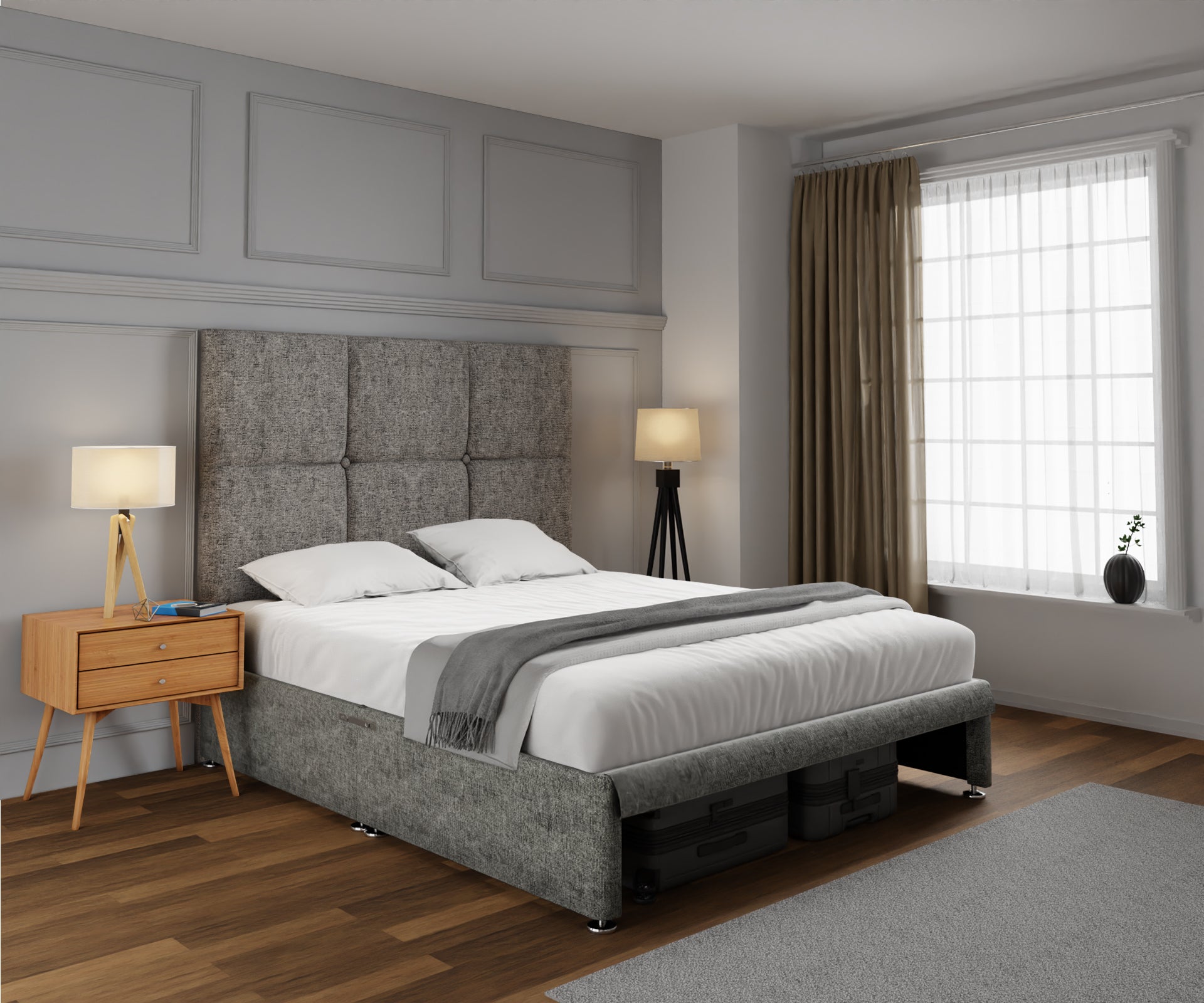 Mia Cube Large Open Storage Divan Bed Set