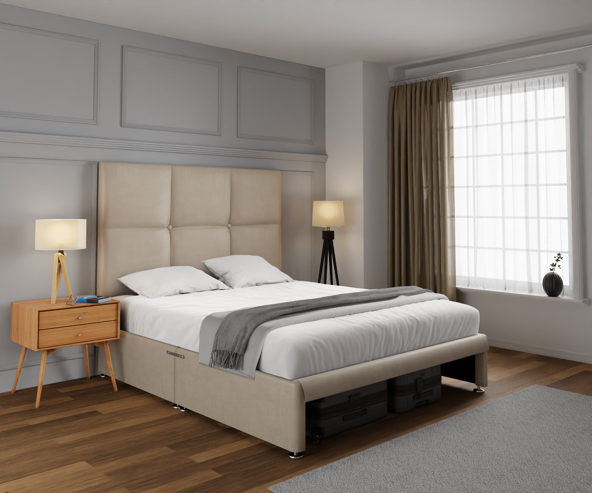 Mia Cube Large Open Storage Divan Bed Set