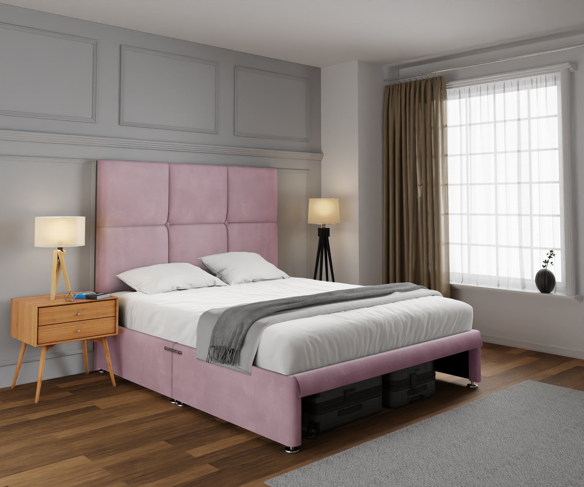Mia Cube Large Open Storage Divan Bed Set