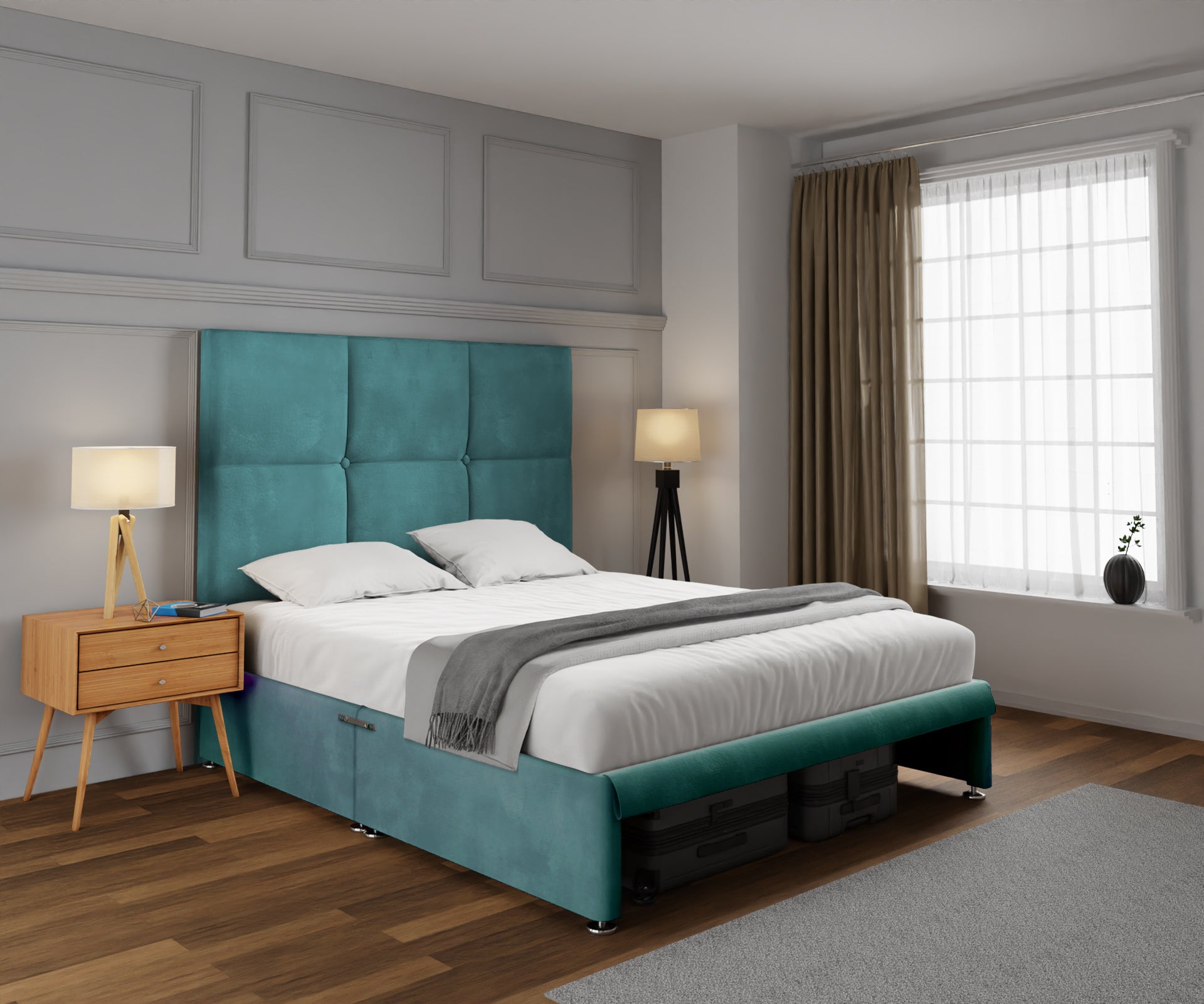 Mia Cube Large Open Storage Divan Bed Set