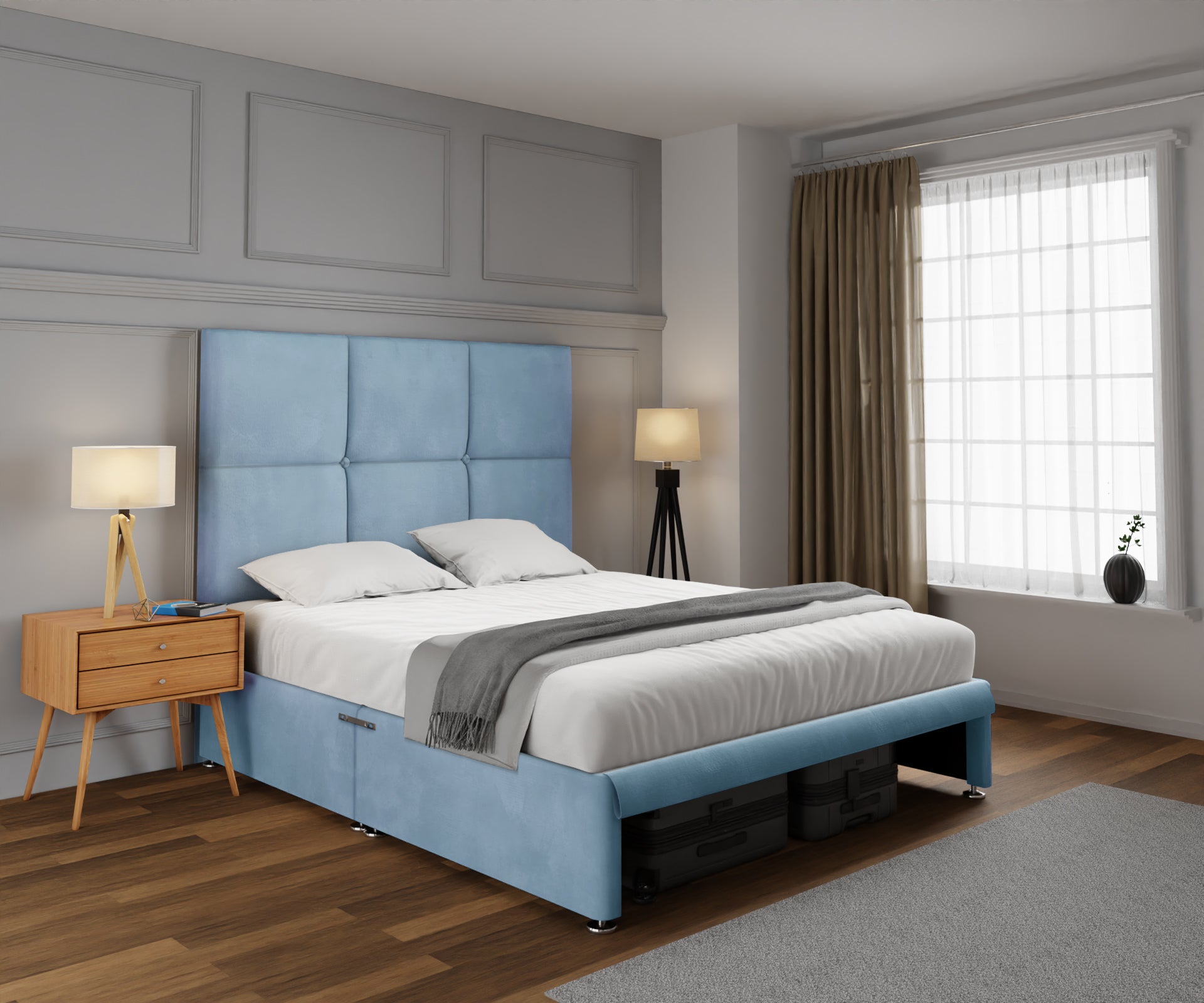 Mia Cube Large Open Storage Divan Bed Set