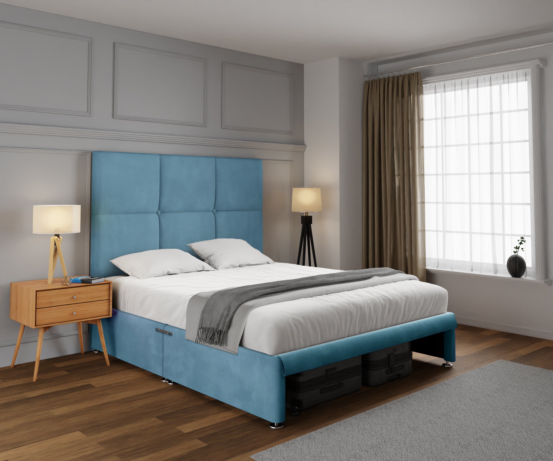 Mia Cube Large Open Storage Divan Bed Set