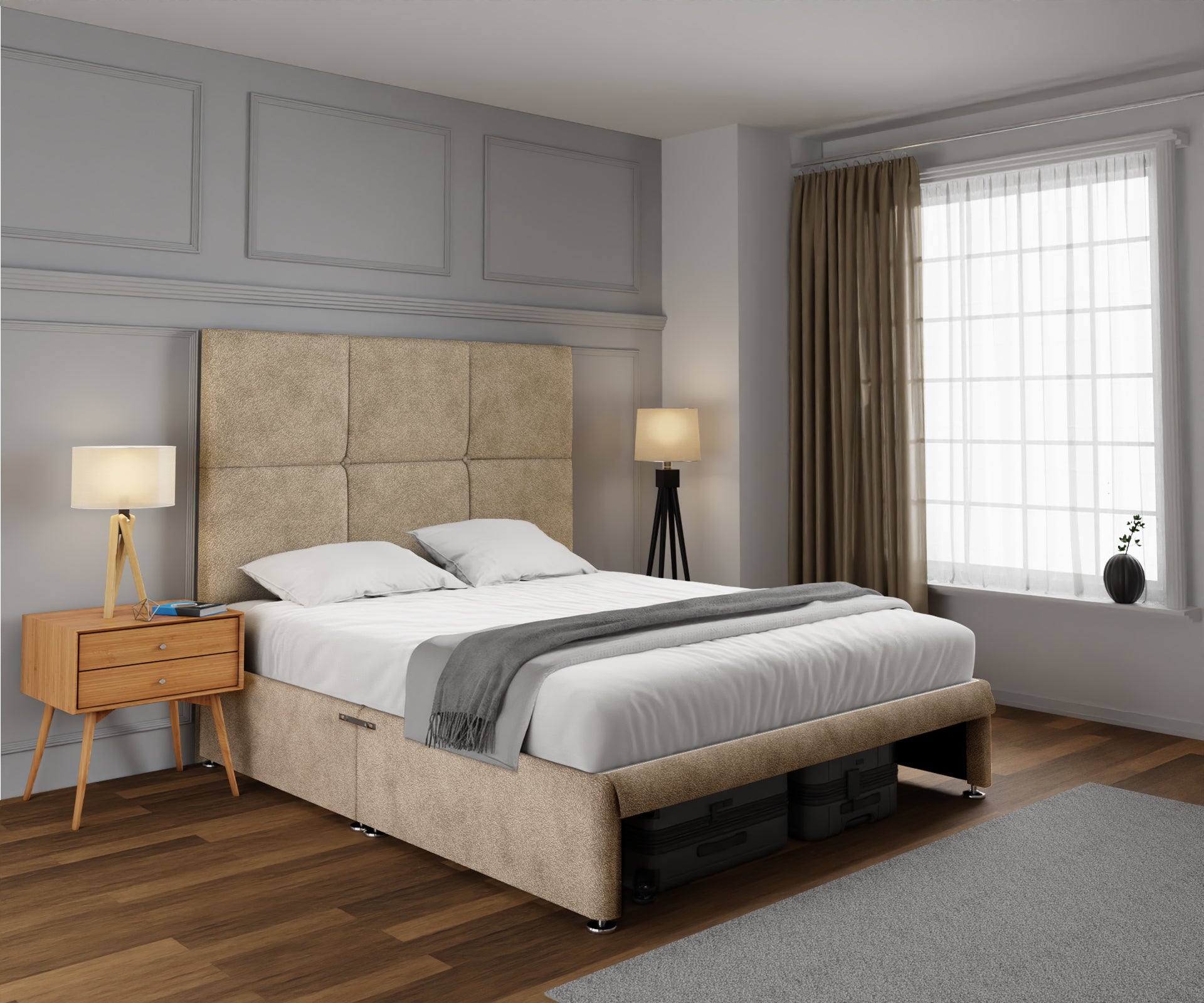 Mia Cube Large Open Storage Divan Bed Set