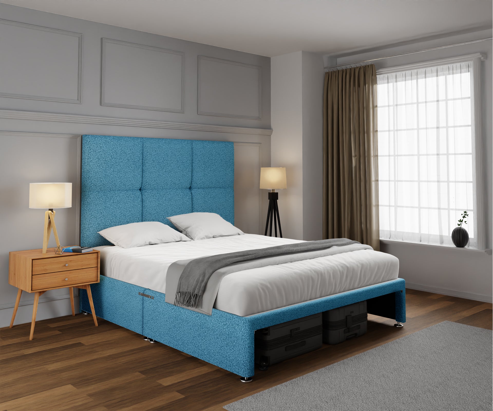 Mia Cube Large Open Storage Divan Bed Set