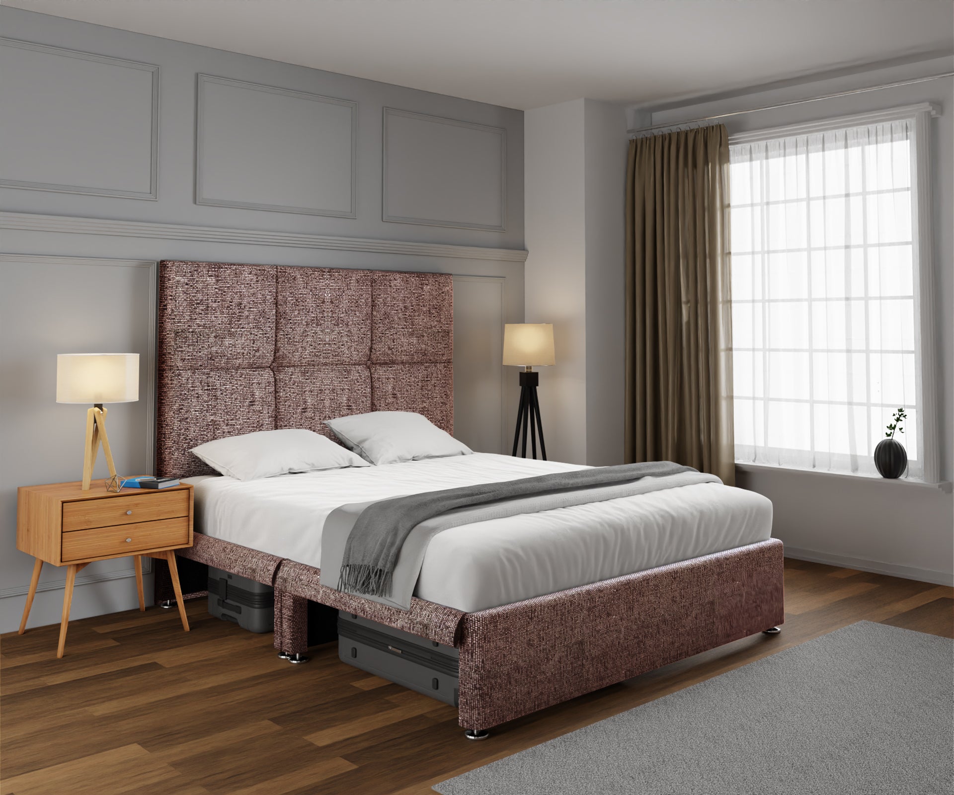 Mia Cube Large Open Storage Divan Bed Set