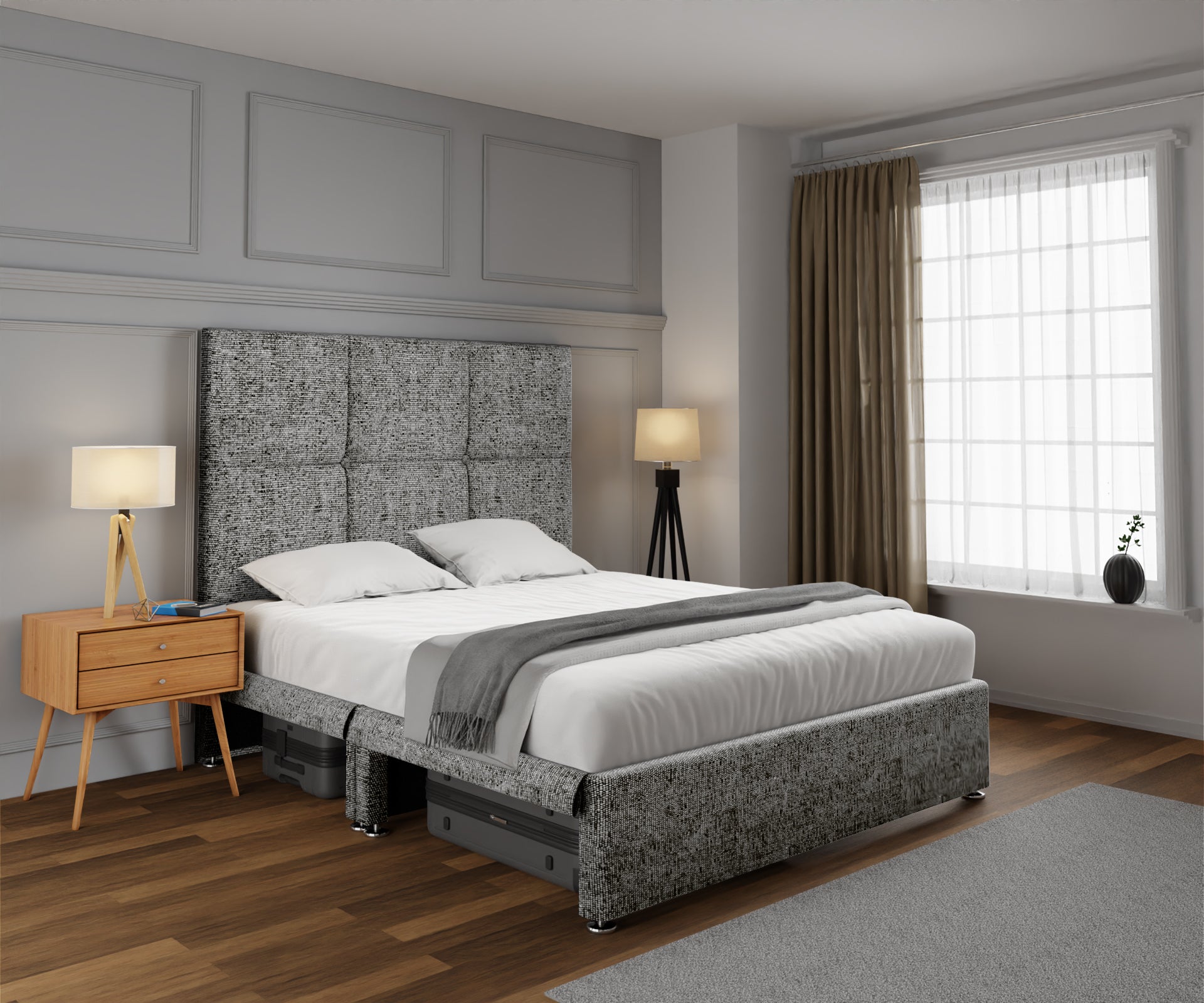 Mia Cube Large Open Storage Divan Bed Set