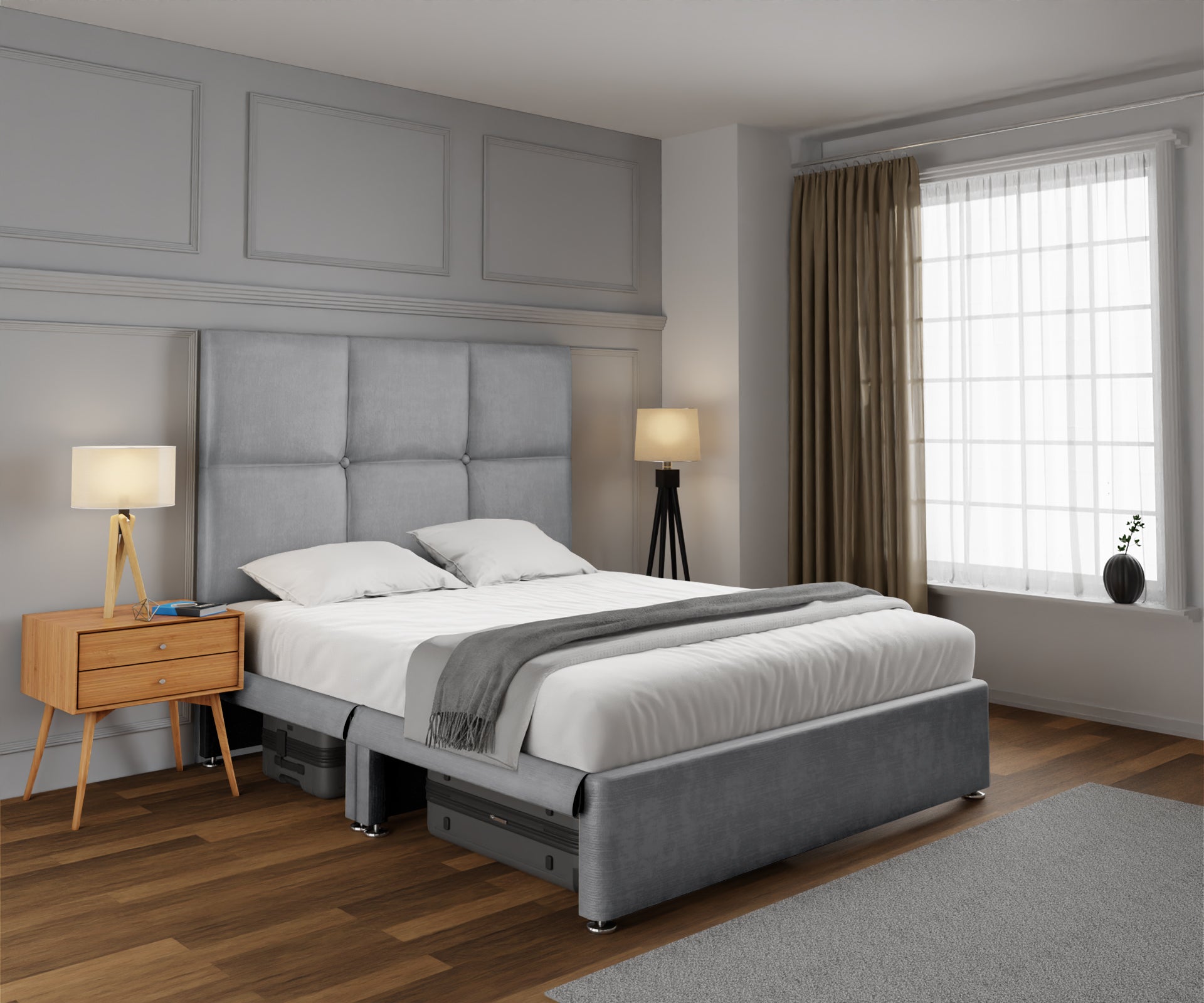 Mia Cube Large Open Storage Divan Bed Set