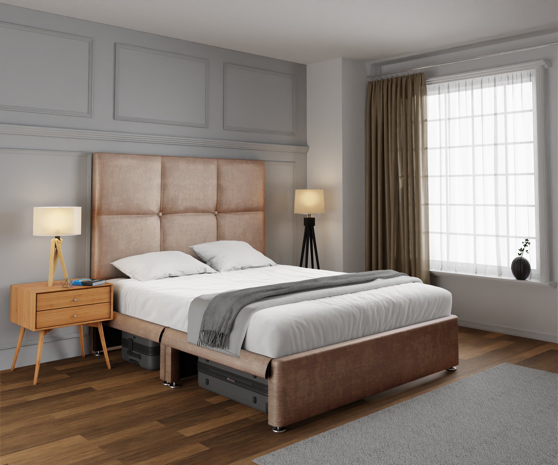 Mia Cube Large Open Storage Divan Bed Set