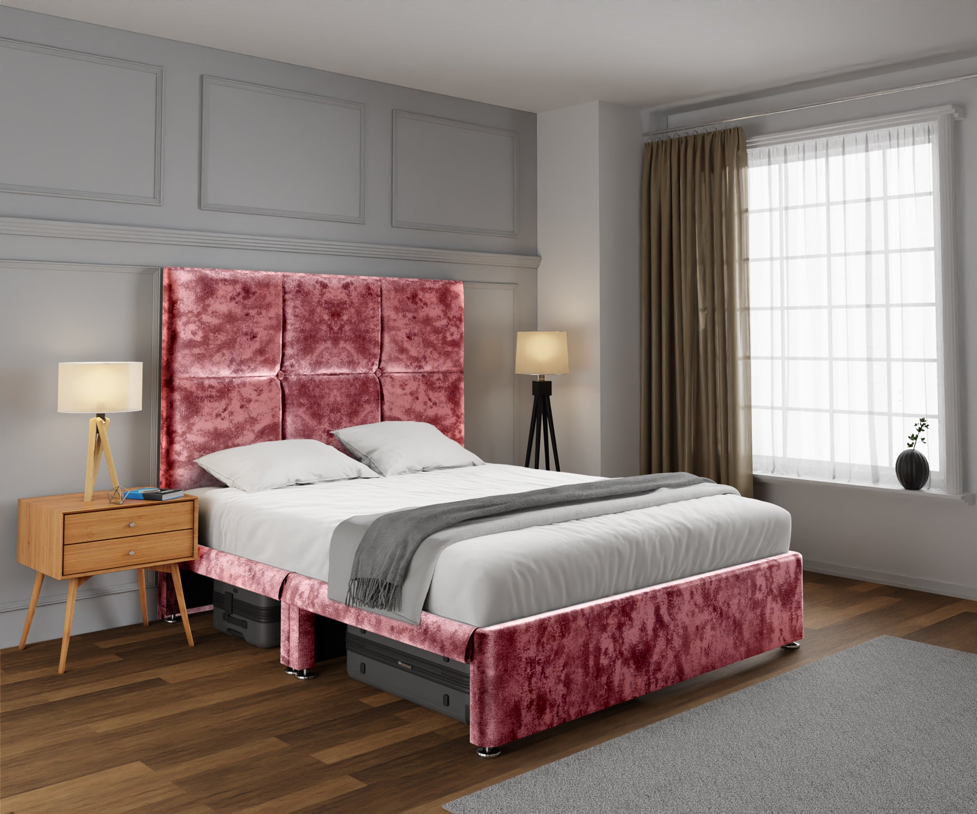 Mia Cube Large Open Storage Divan Bed Set