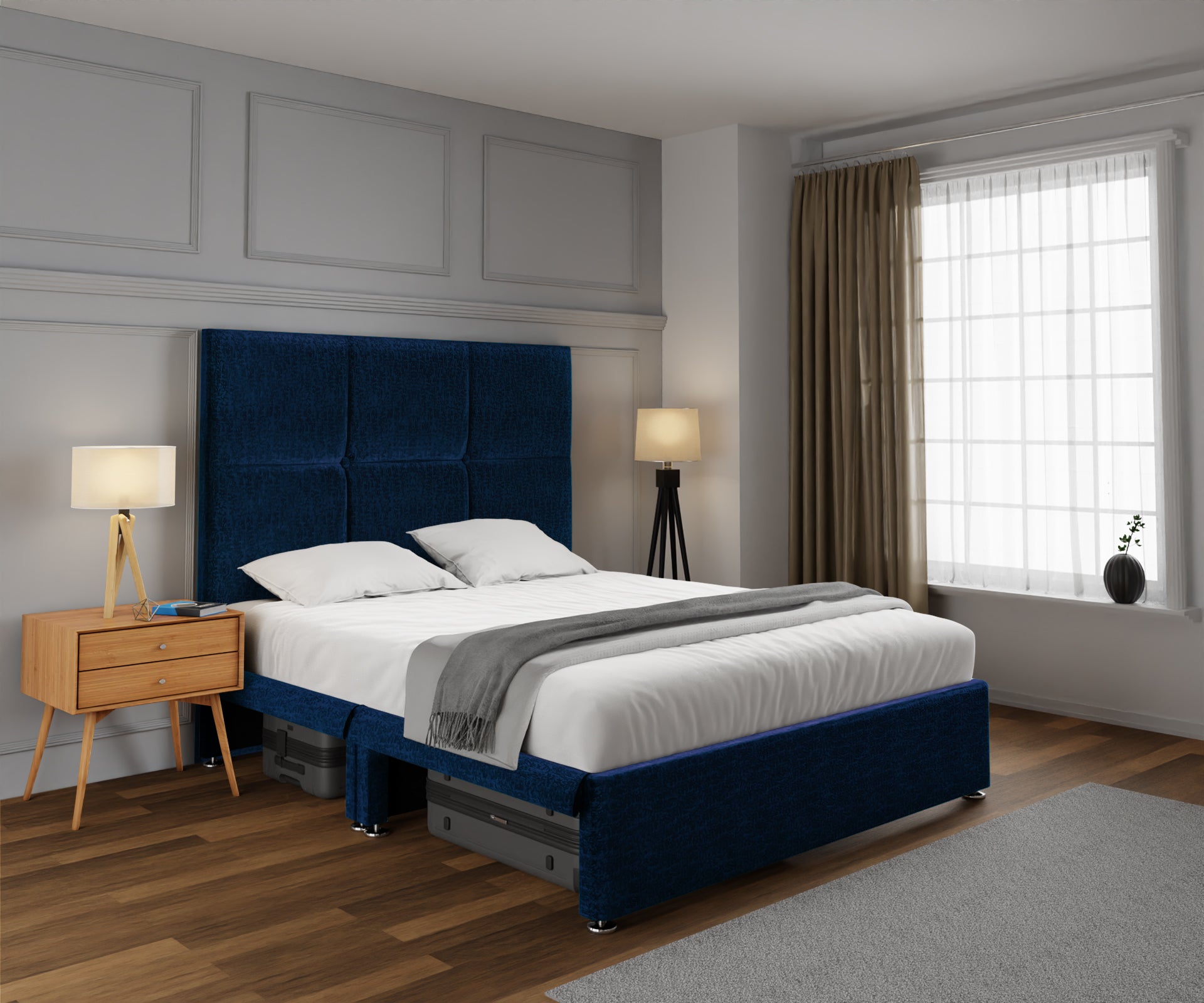 Mia Cube Large Open Storage Divan Bed Set