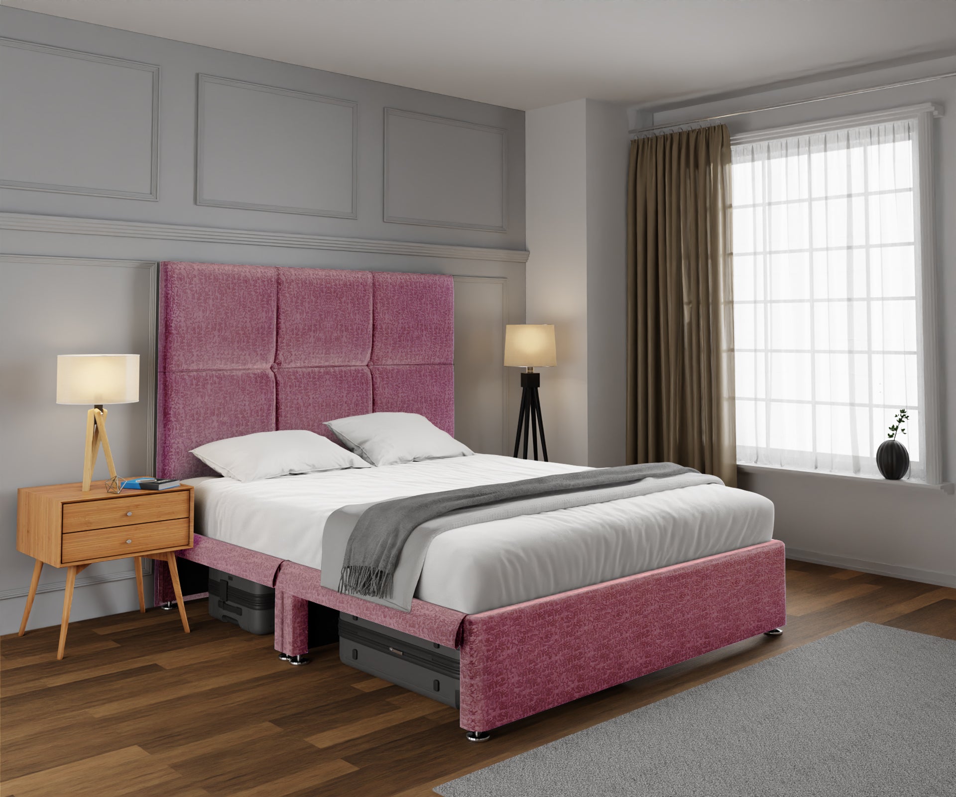 Mia Cube Large Open Storage Divan Bed Set