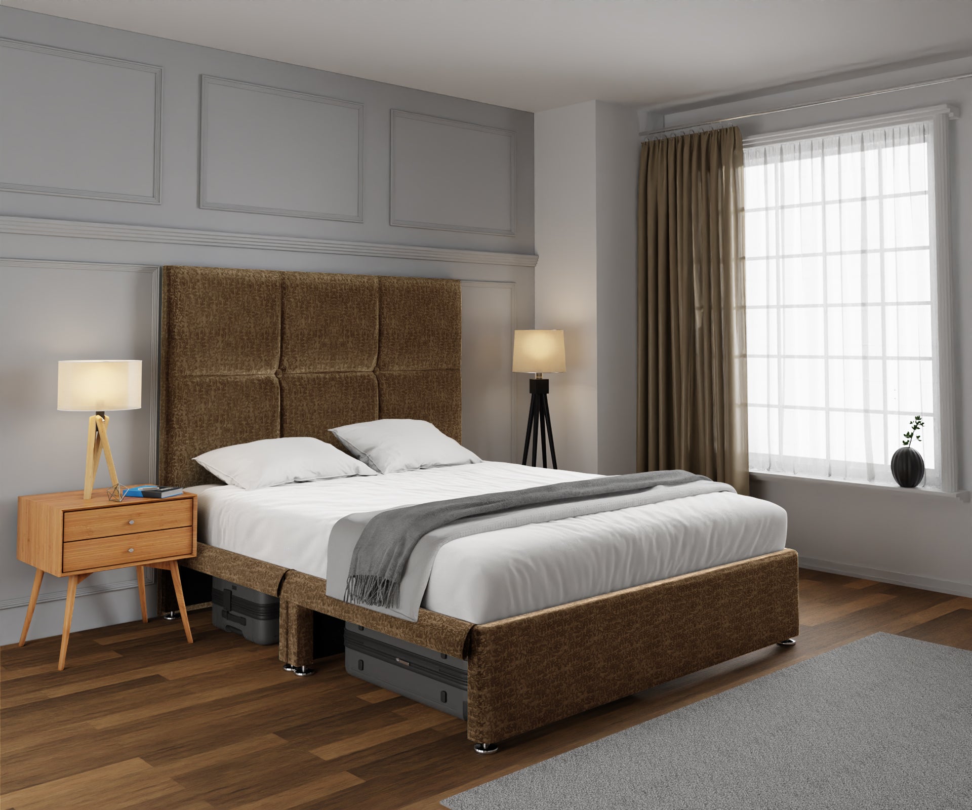 Mia Cube Large Open Storage Divan Bed Set