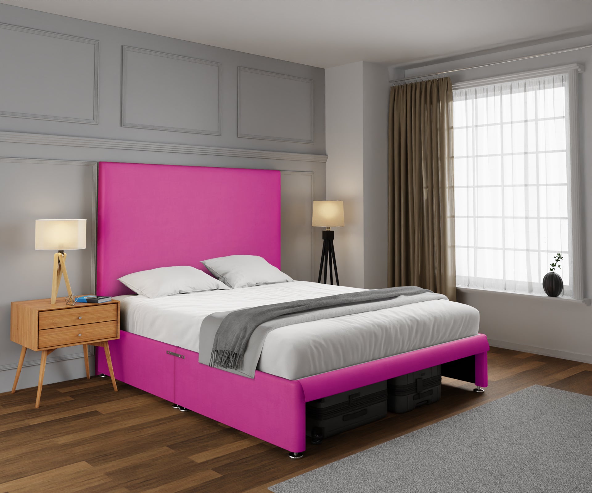 Olivia Plain Open Storage Divan Bed Set