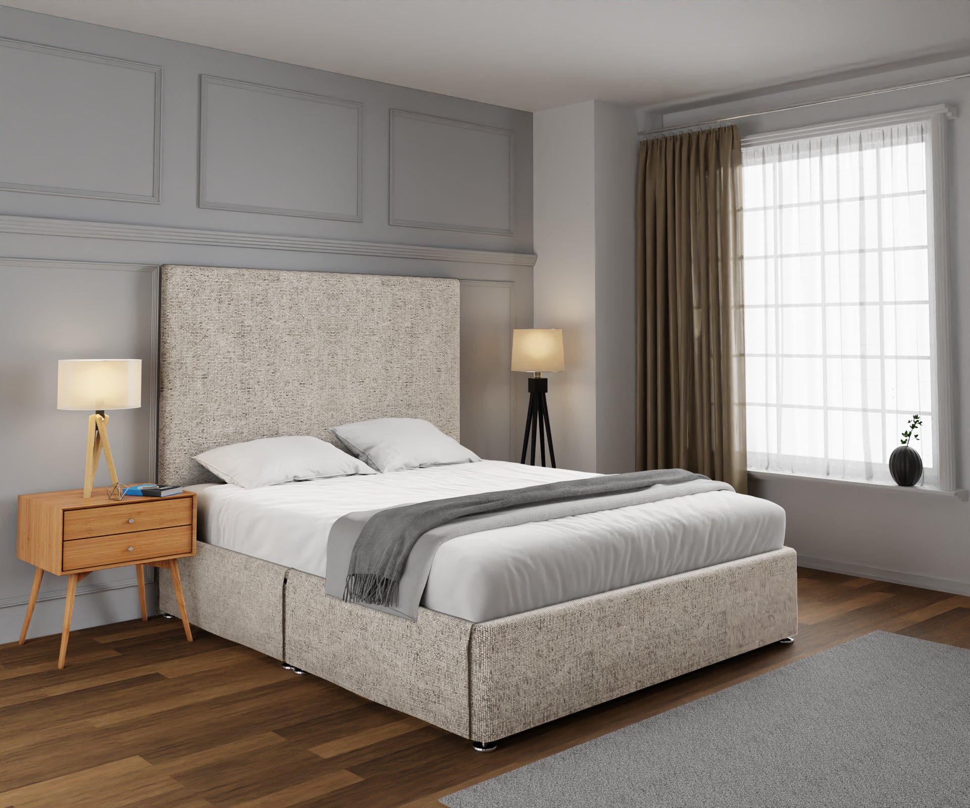 Olivia Plain Open Storage Divan Bed Set