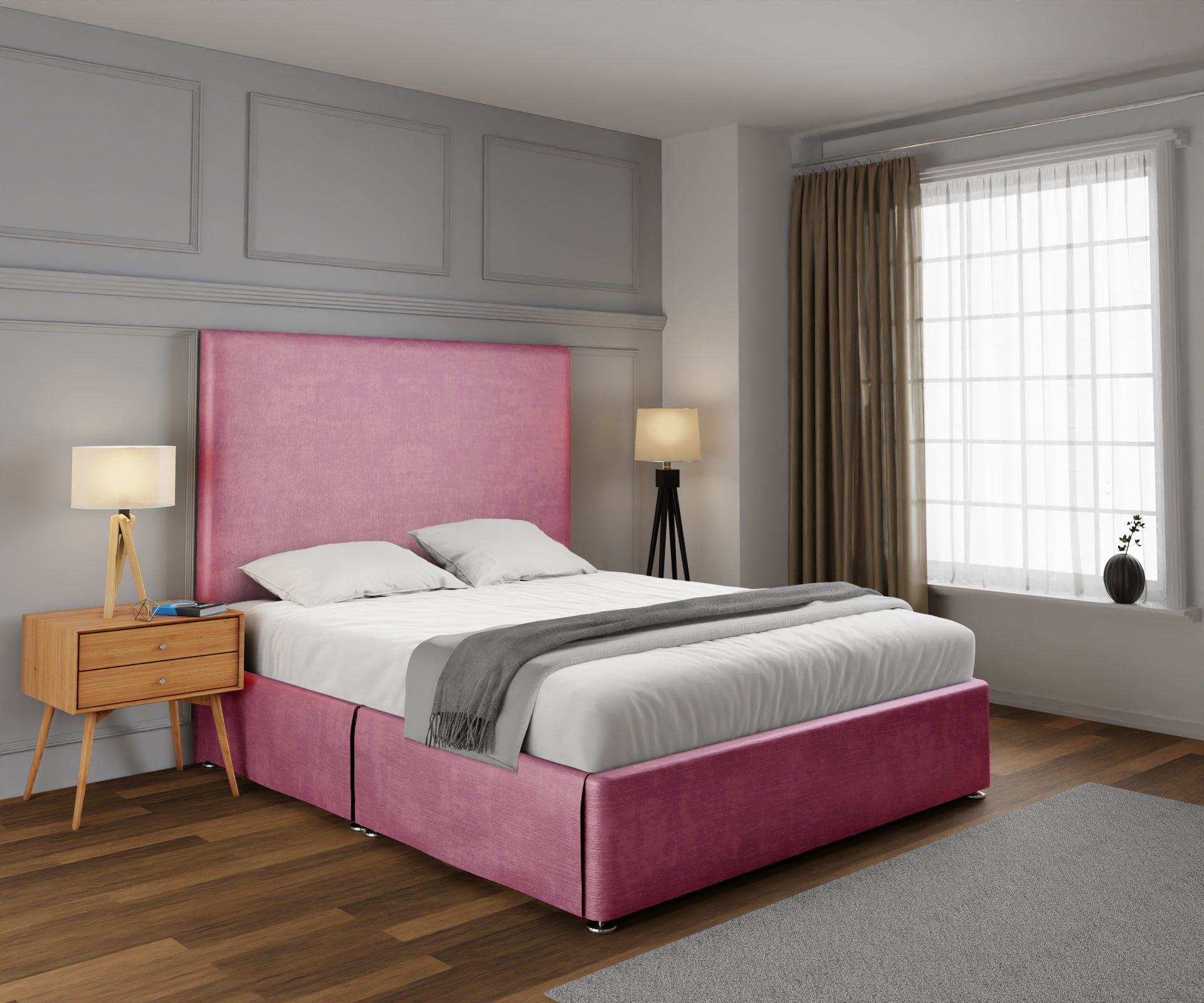 Olivia Plain Open Storage Divan Bed Set