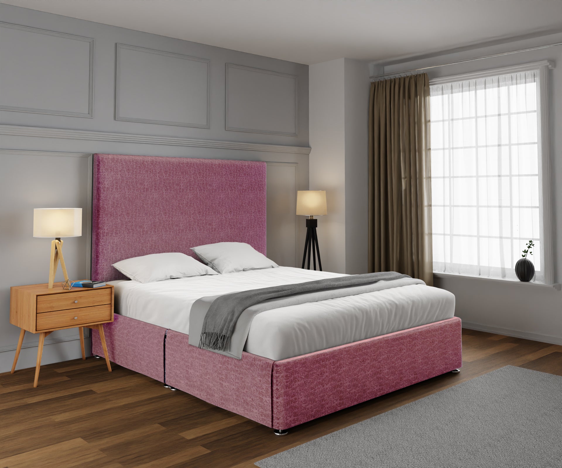 Olivia Plain Open Storage Divan Bed Set