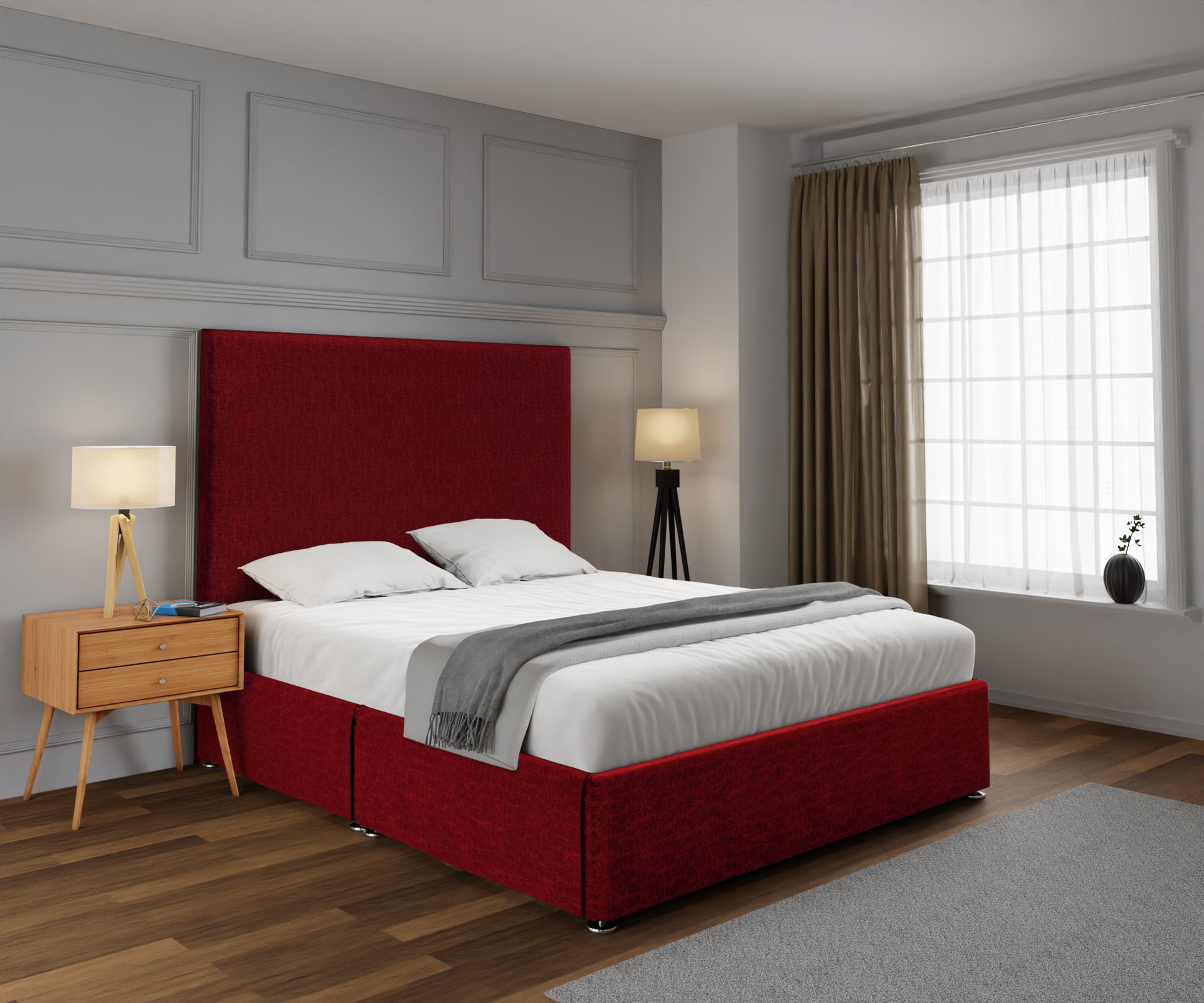 Olivia Plain Open Storage Divan Bed Set