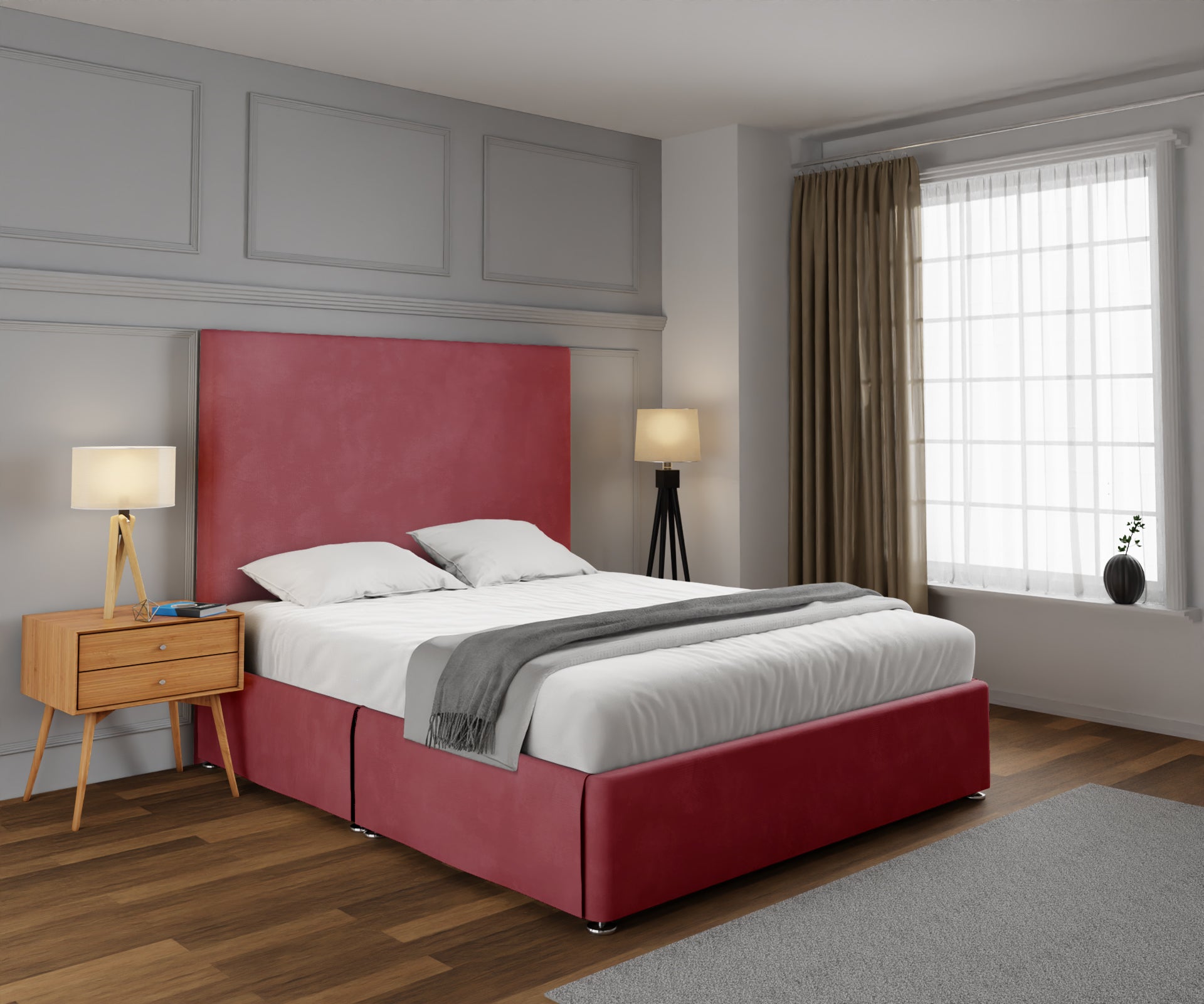 Olivia Plain Open Storage Divan Bed Set