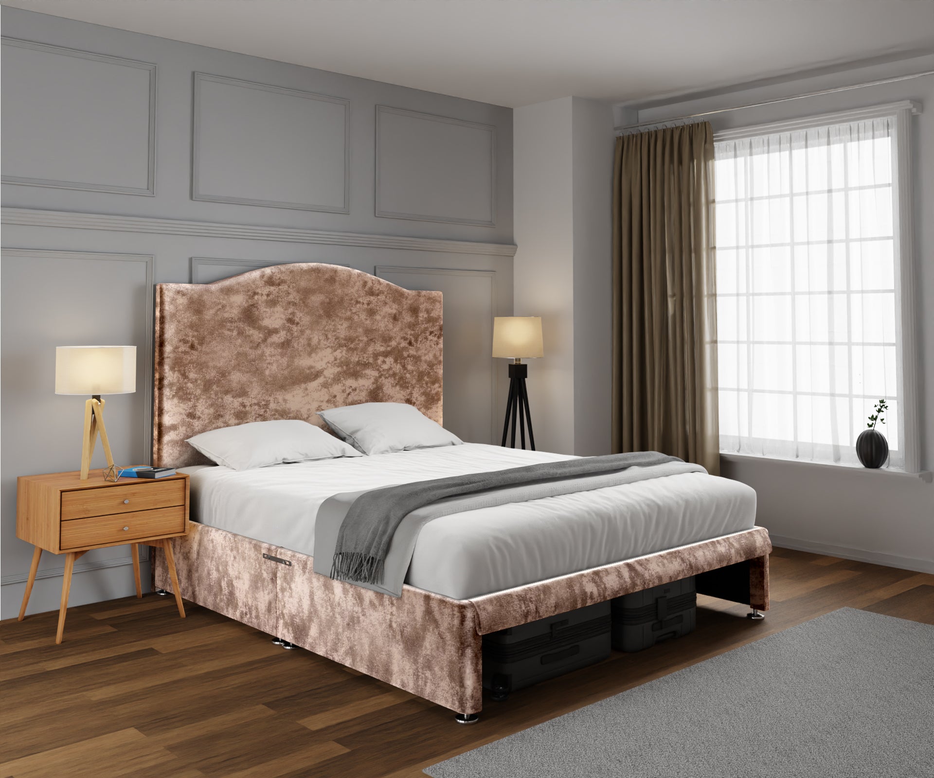 Rose Open Storage Divan Bed Set