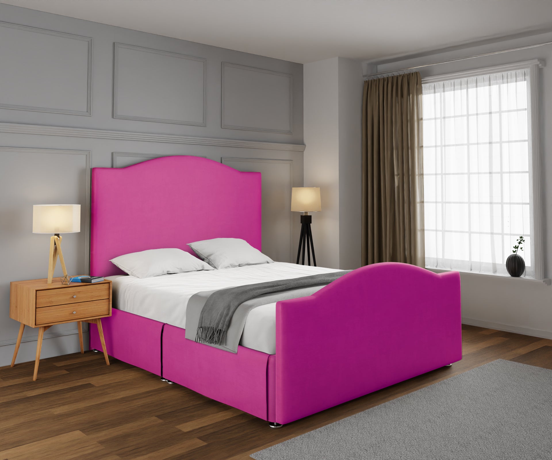 Rose Open Storage Divan Bed Set With Footboard