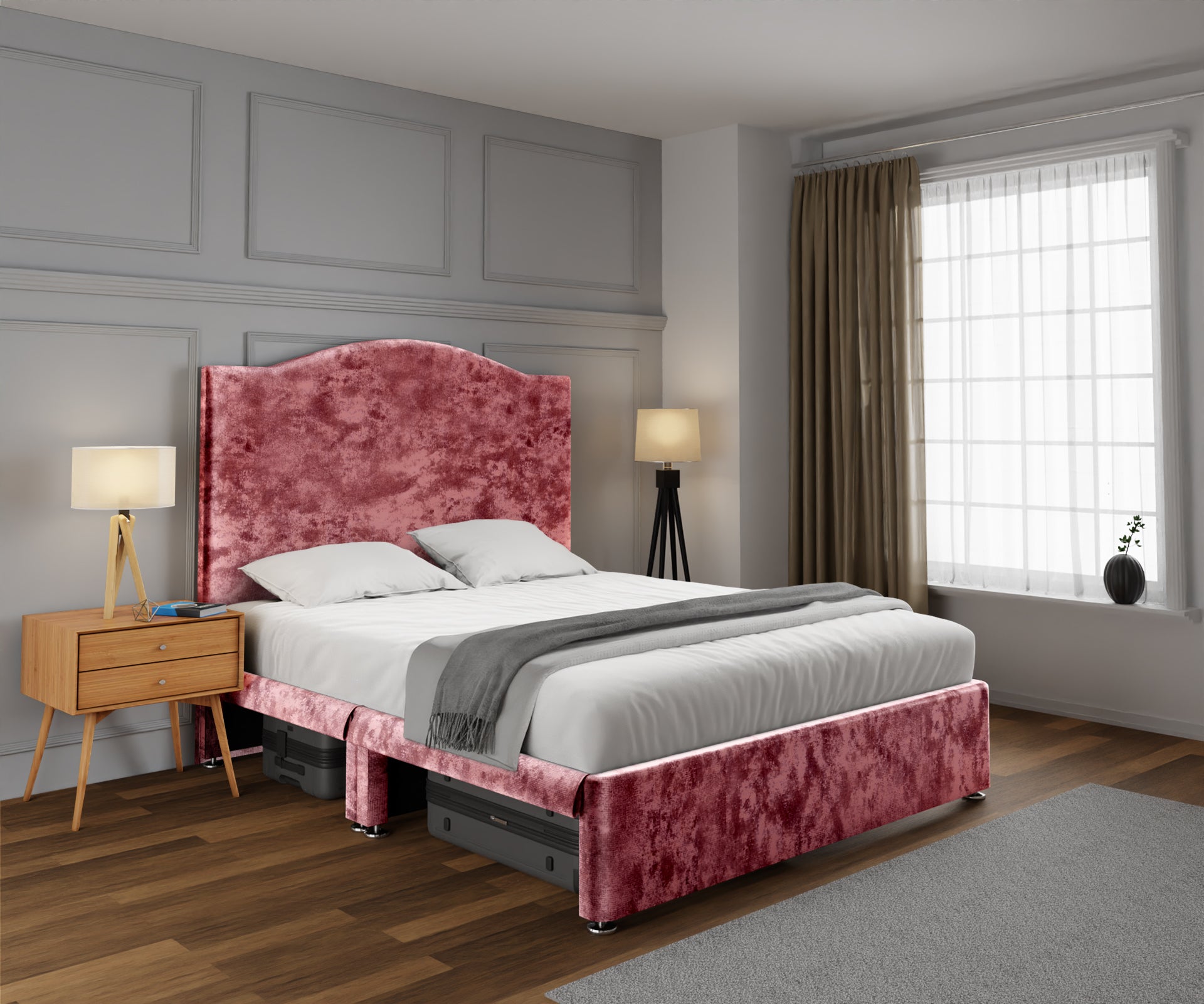 Rose Open Storage Divan Bed Set