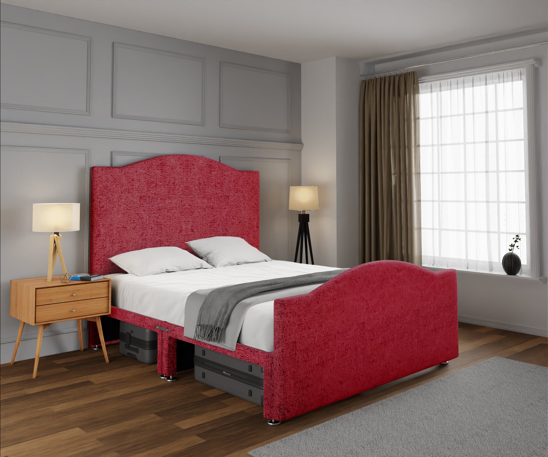 Rose Open Storage Divan Bed Set With Footboard