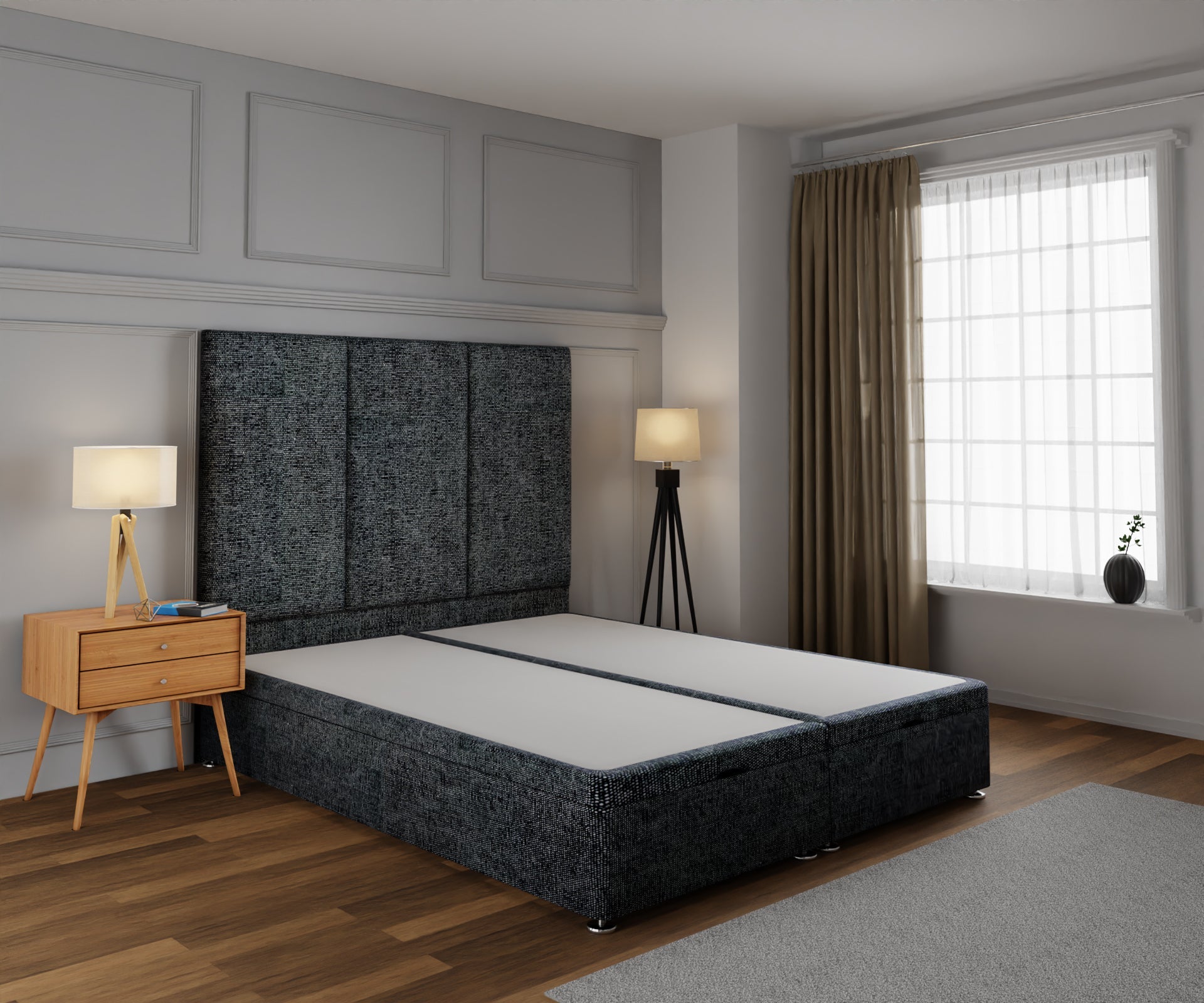 Ruby Ottoman Storage Divan Bed Base With Headboard