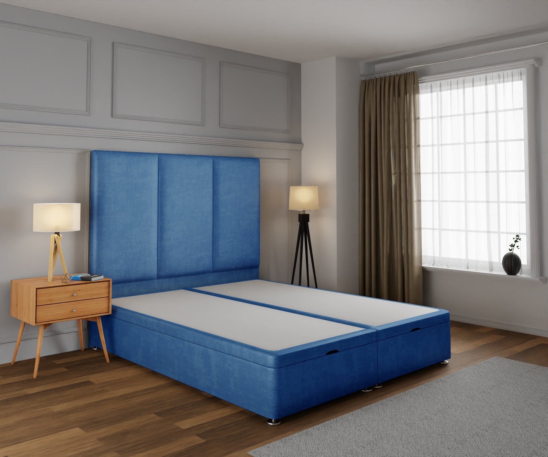 Ruby Ottoman Storage Divan Bed Base With Headboard