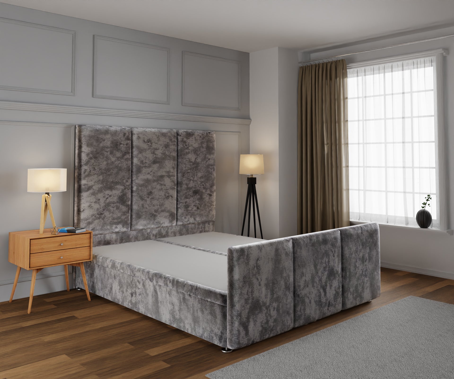 Ruby Ottoman Storage Divan Bed Base And Headboard With Footboard