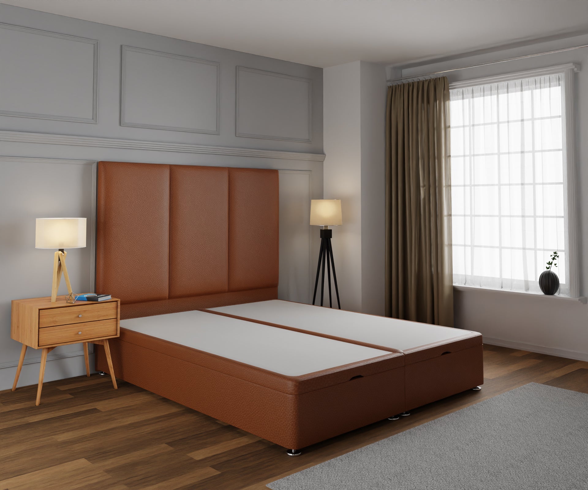 Ruby Ottoman Storage Divan Bed Base With Headboard