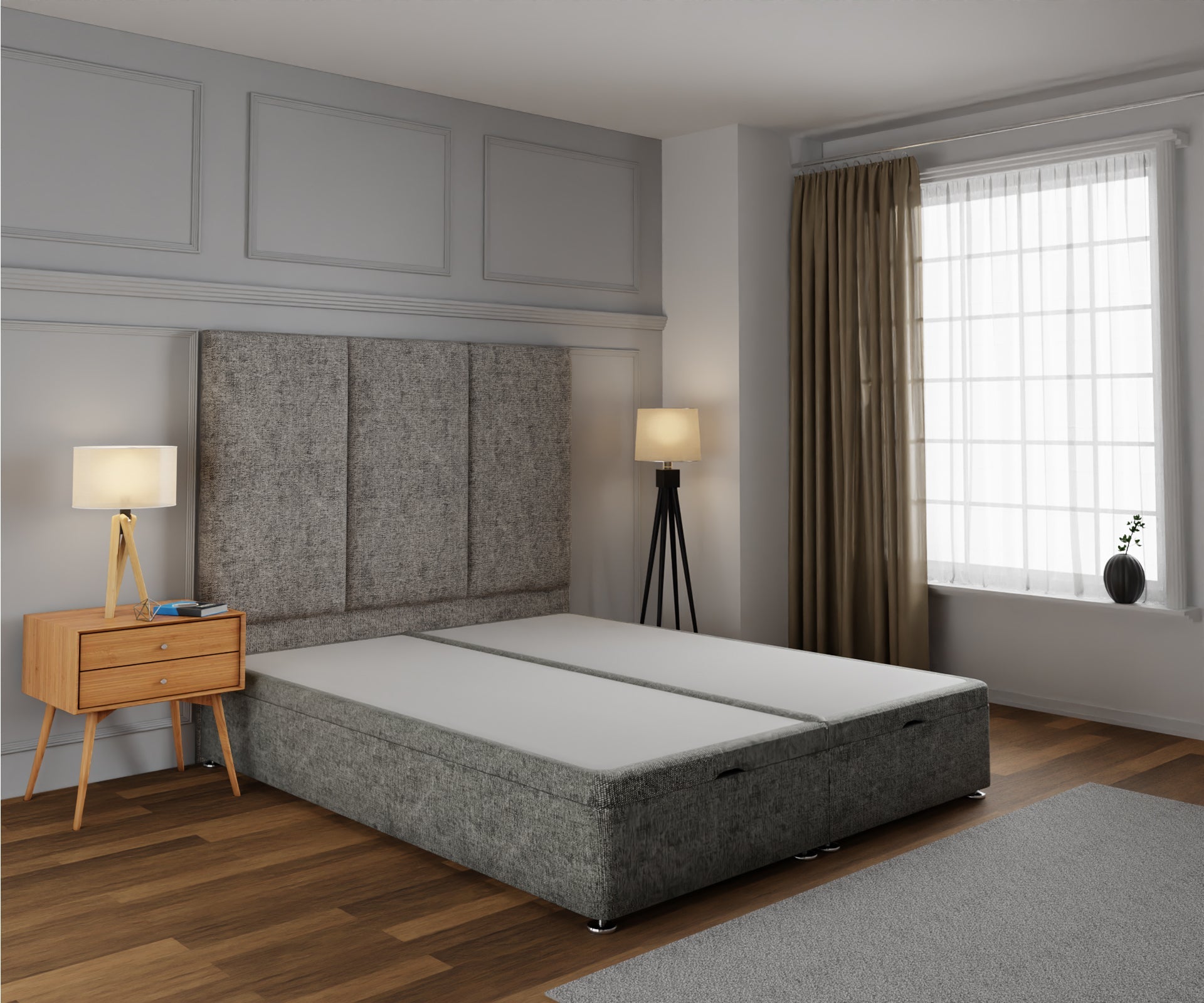 Ruby Ottoman Storage Divan Bed Base With Headboard