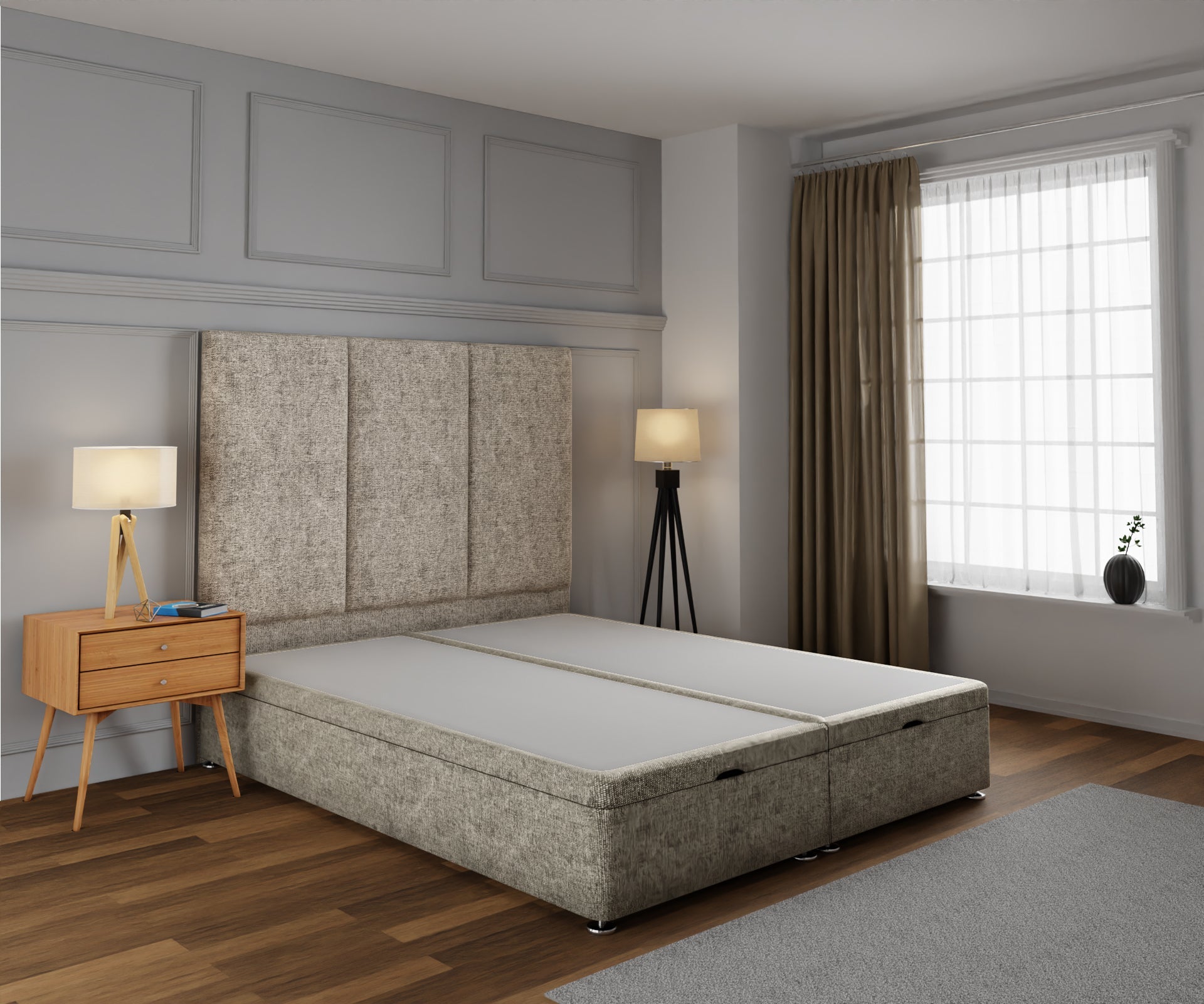 Ruby Ottoman Storage Divan Bed Base With Headboard