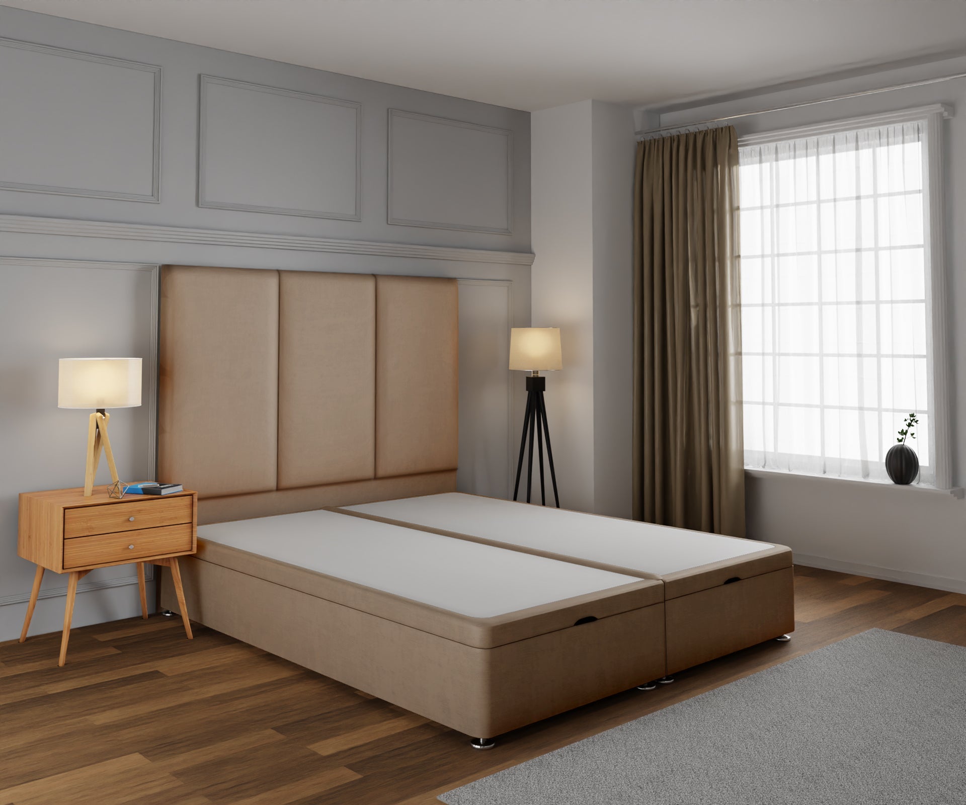 Ruby Ottoman Storage Divan Bed Base With Headboard