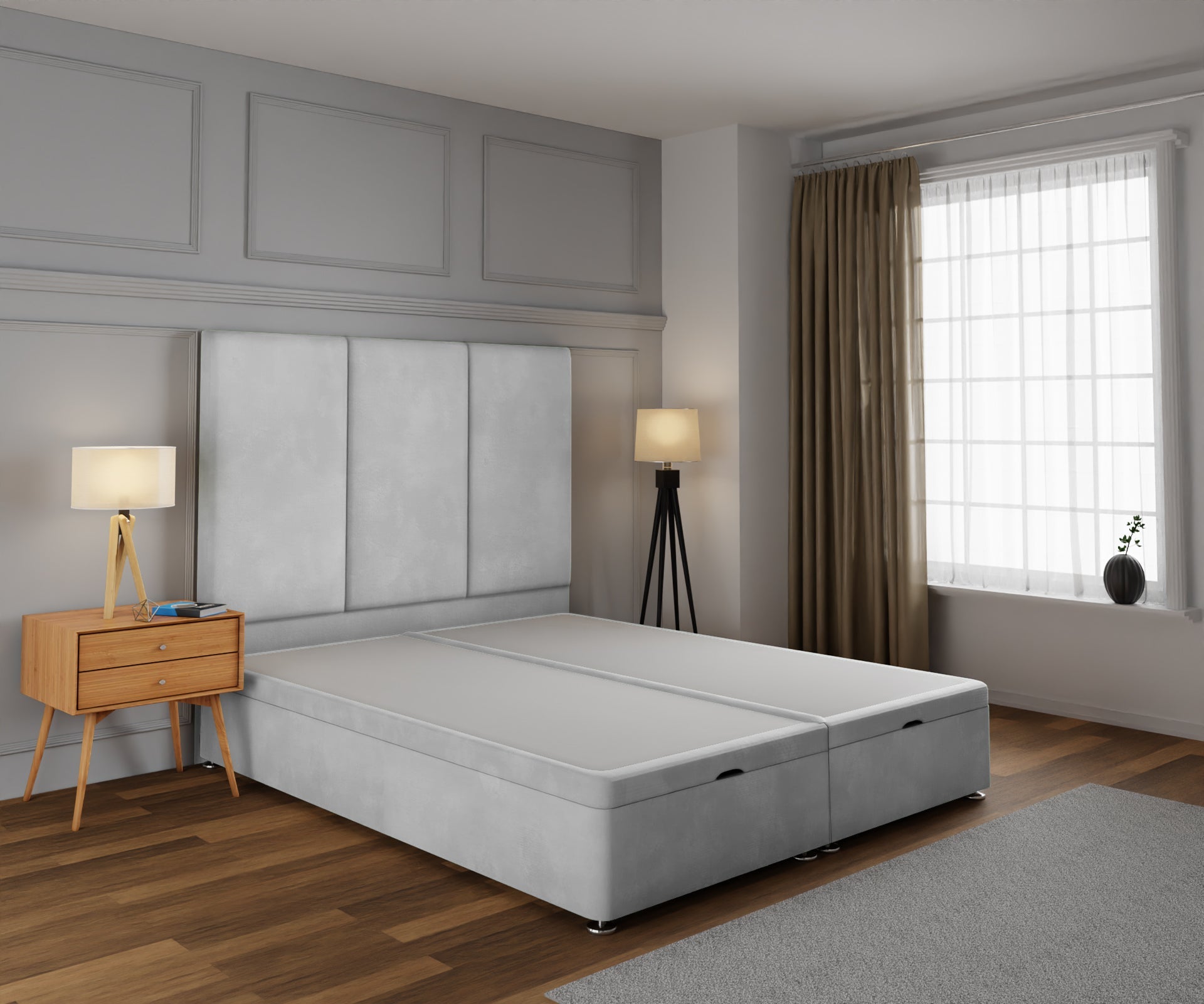 Ruby Ottoman Storage Divan Bed Base With Headboard